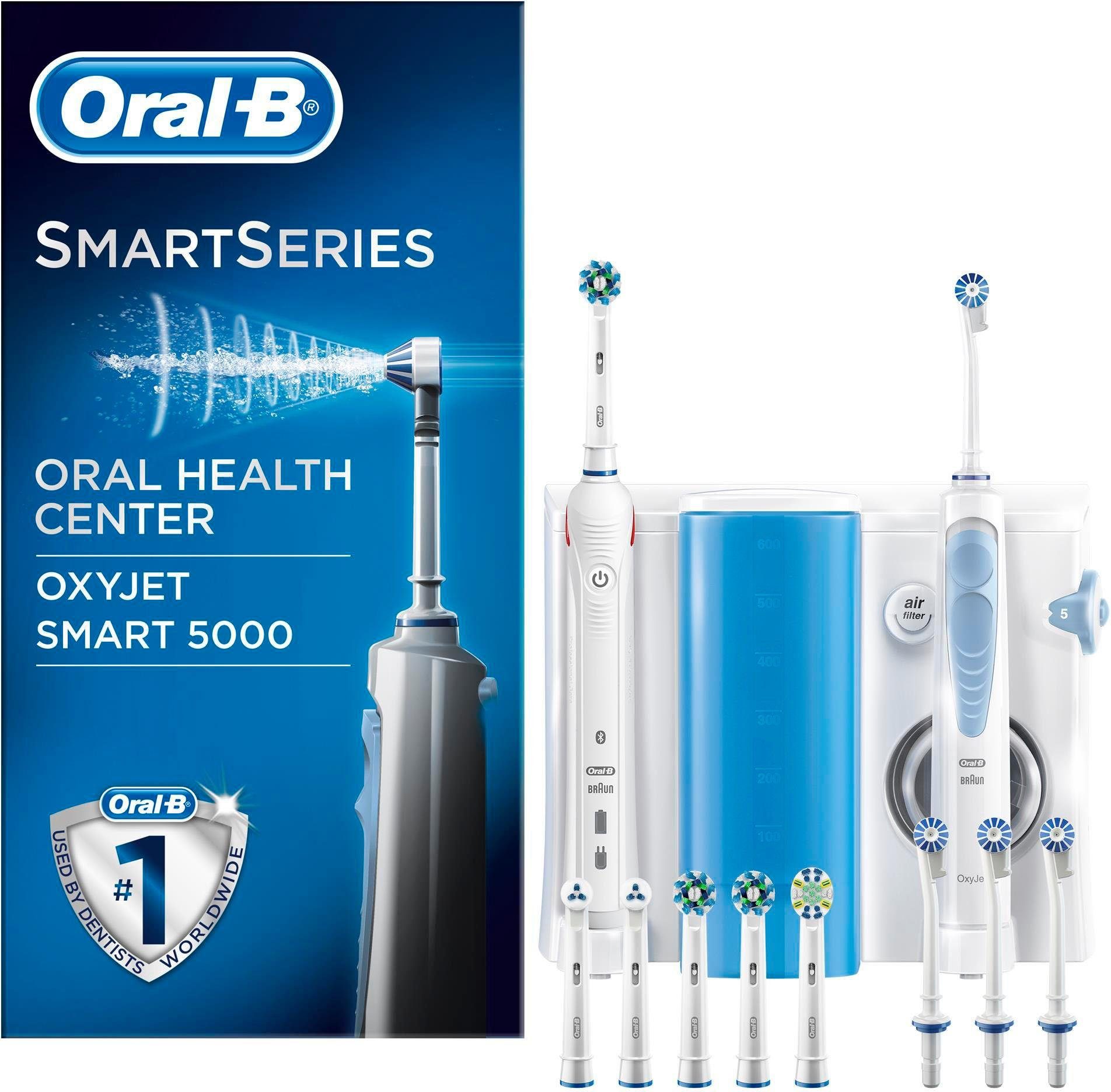 Oral B mondverzorging center OxyJet-monddouche + Oral-B Smart 5000