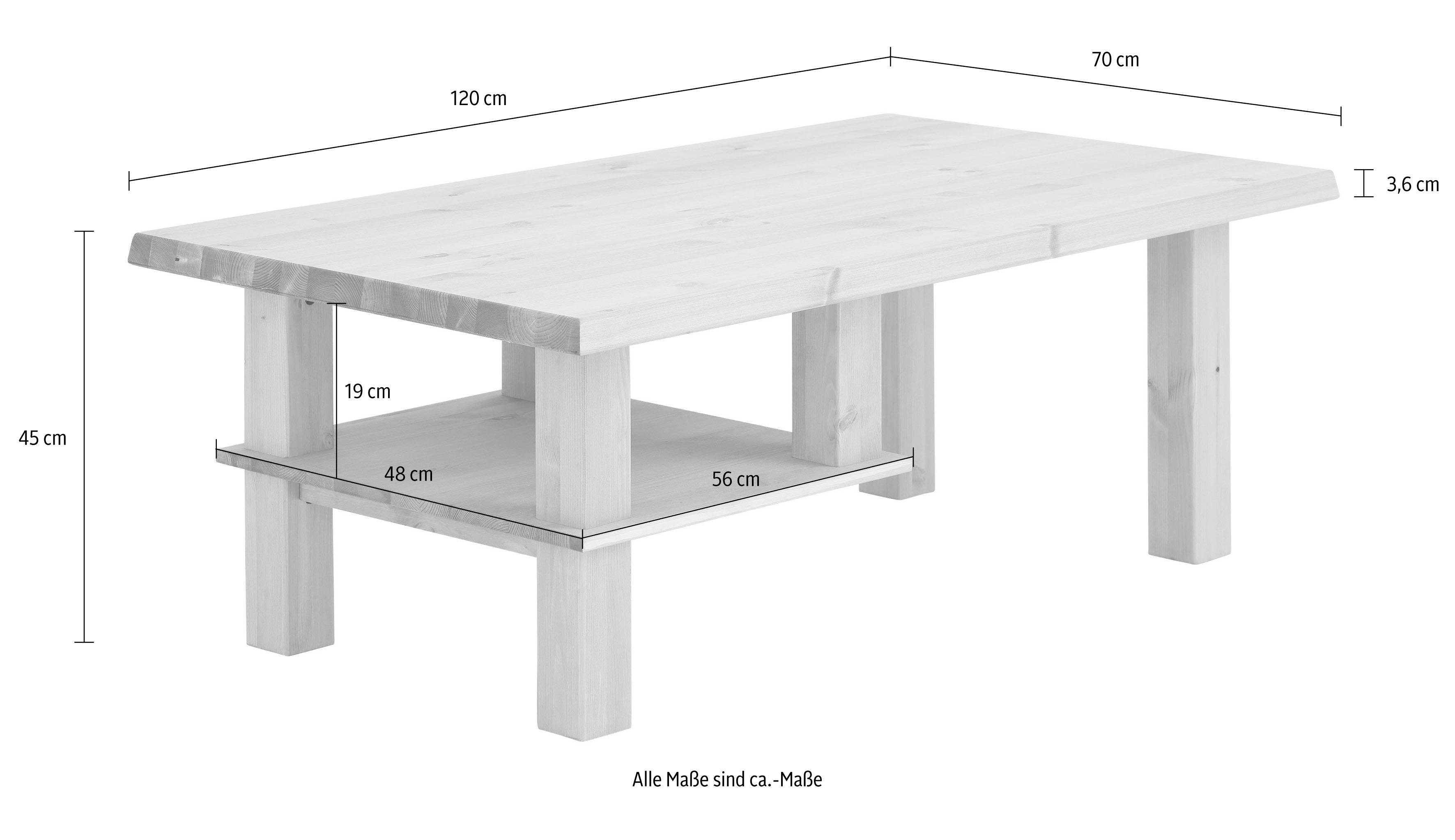 Home affaire Salontafel Ixo met 1 plank, breedte 120 cm, van massief grenen, fsc®