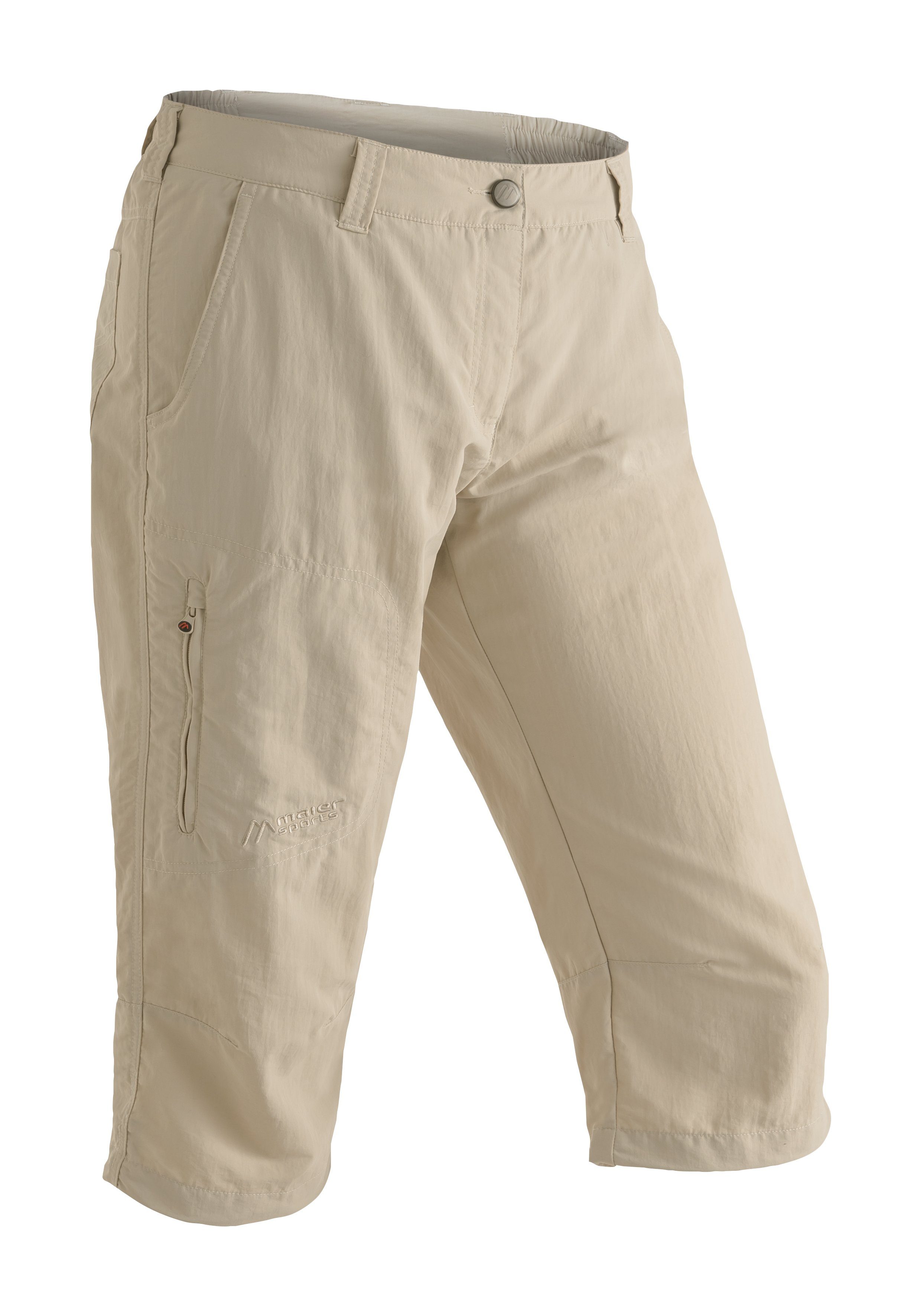 Maier Sports Capribroek Neckar Robuuste functionele broek in caprilengte, ideaal voor het wandelen dames broeken maat 36 beige