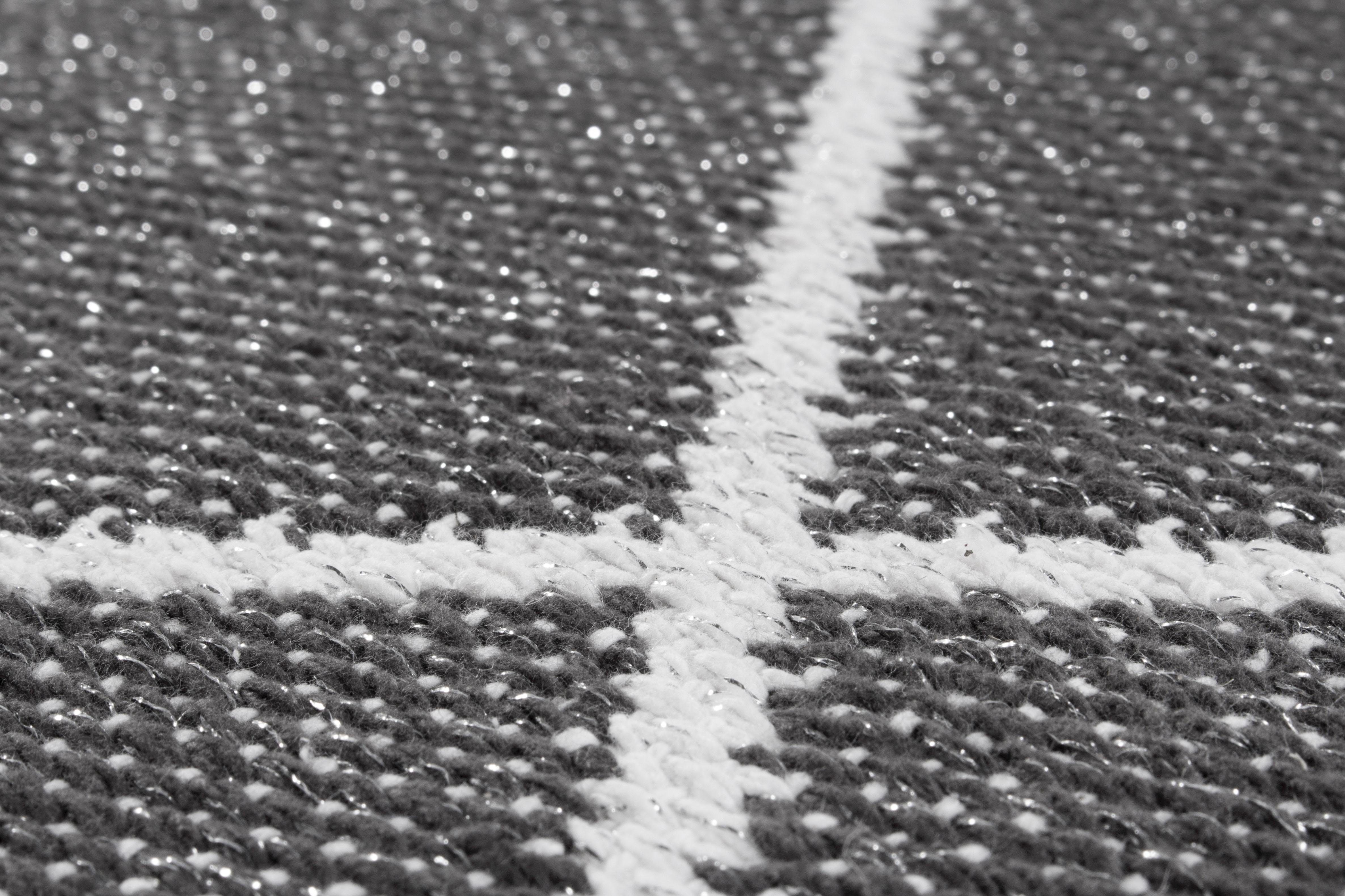 LUXOR living Vloerkleed Glitter met de hand geweven, geruit design, met gemetalliseerde vezels, met franje