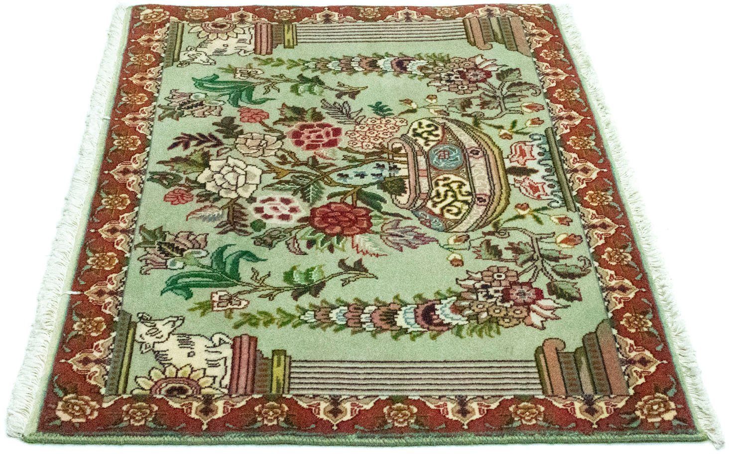 morgenland Wollen kleed Täbriz Teppich handgeknüpft grün-Perserteppich - Täbriz - Royal - 62 x 83 cm - grün