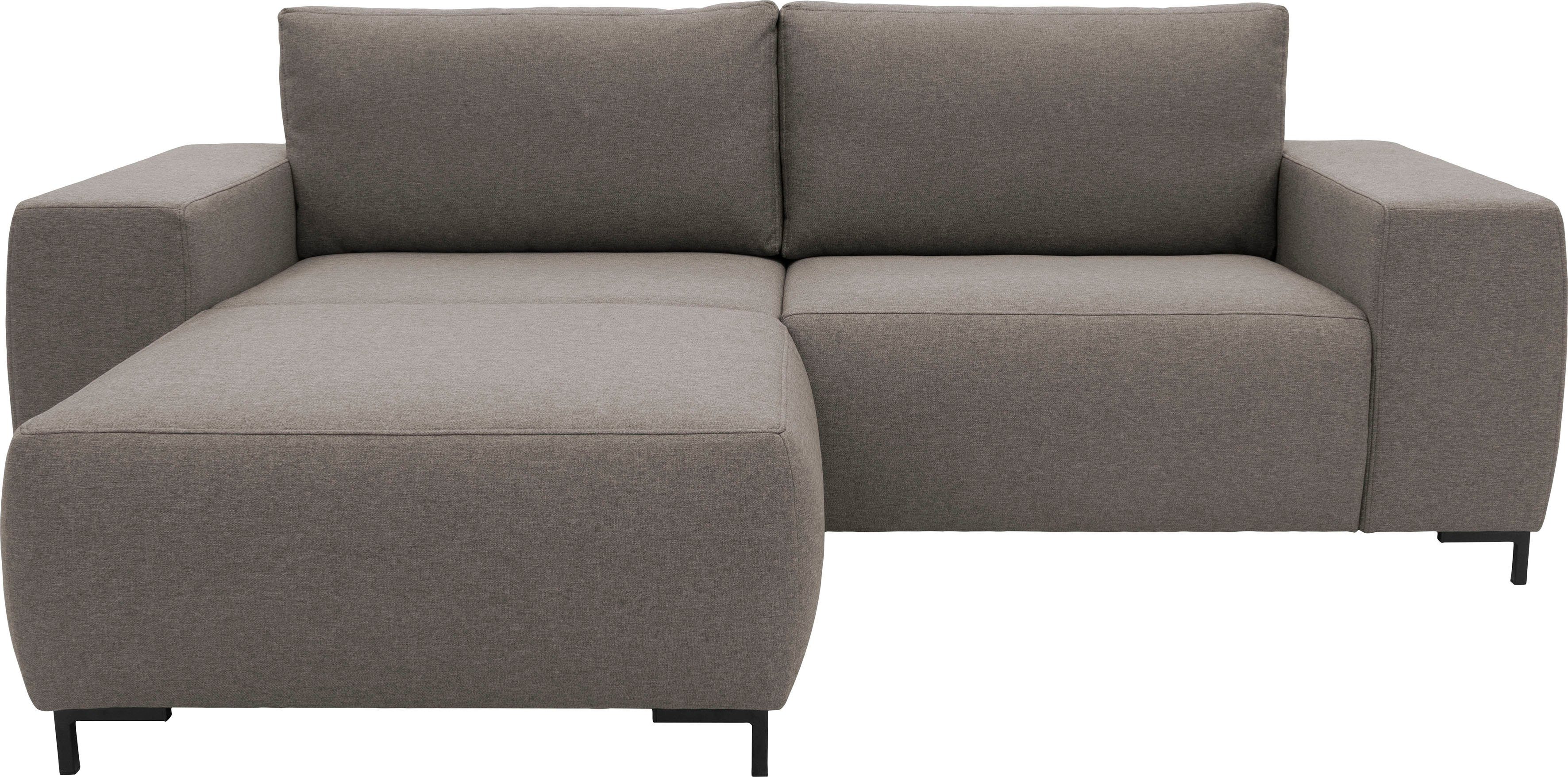 LOOKS BY WOLFGANG JOOP Hoekbank Looks VI L-vorm rechte lijnen, in 2 stofkwaliteiten grijs, hoekbanken, Longchair links