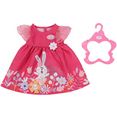 baby born poppenkleding jurk bloemetjes, 43 cm met kleerhanger roze