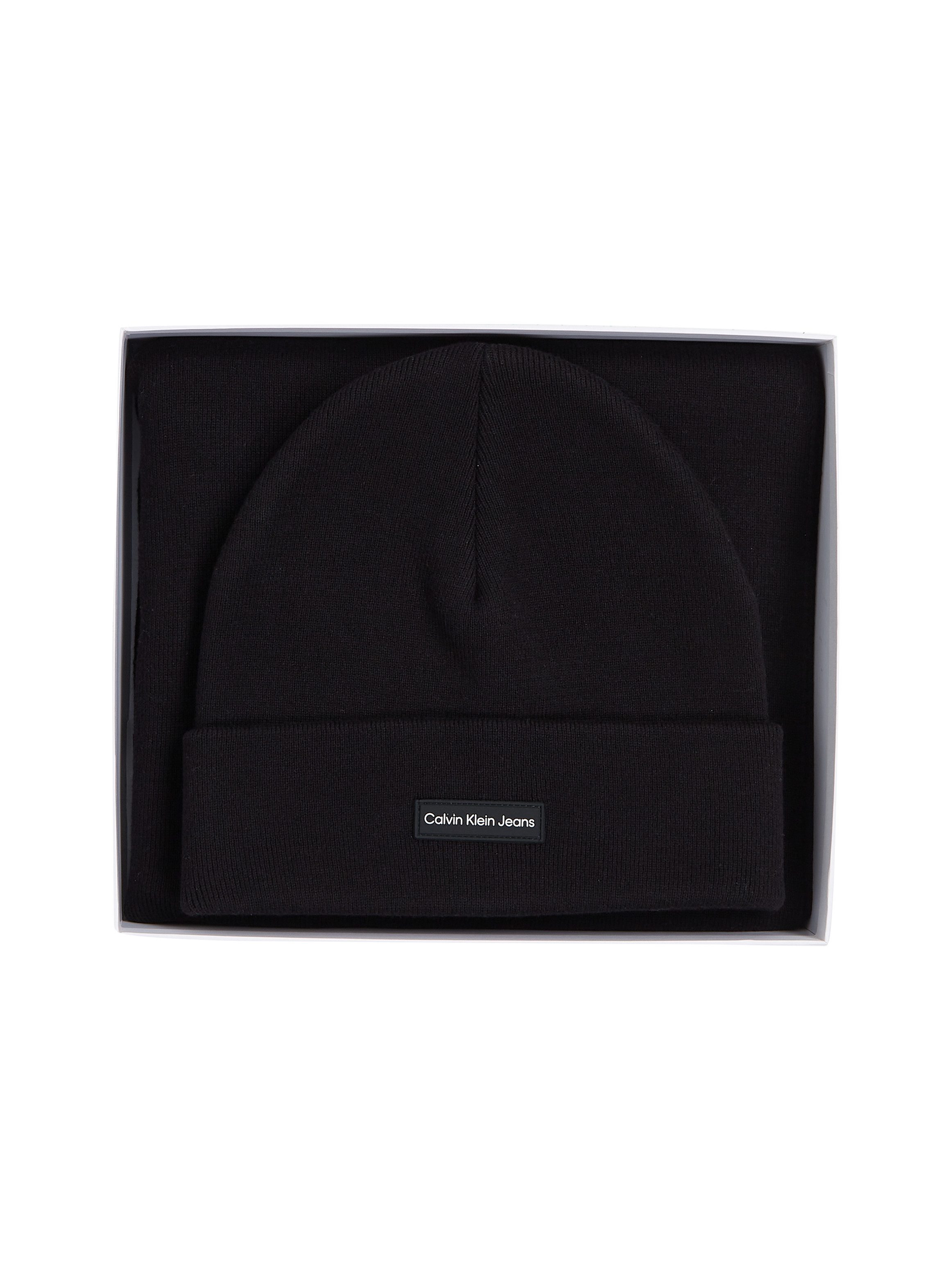 Calvin Klein Gebreide muts GIFT BEANIE & SCARF INST PATCH