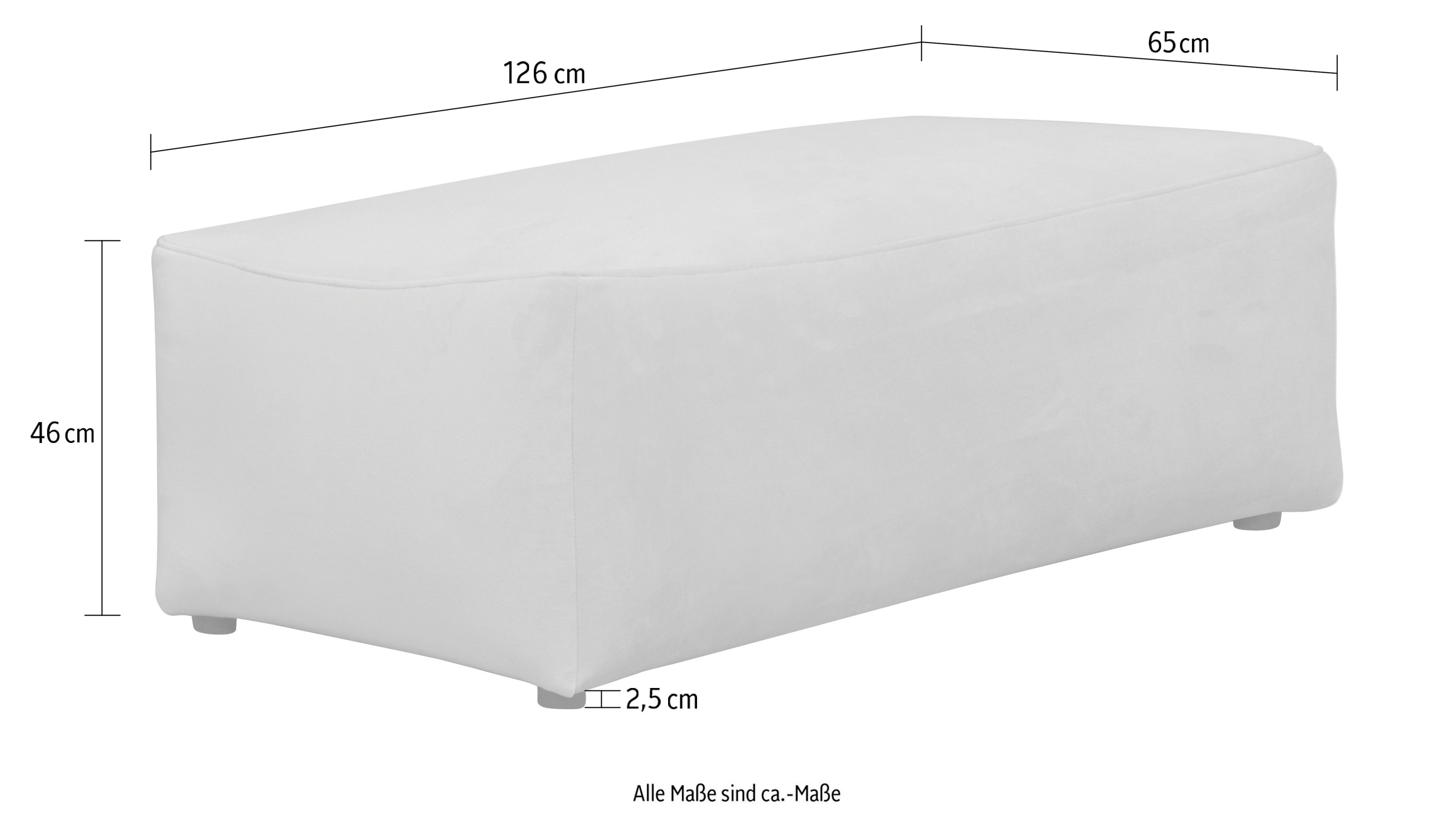 LeGer Home by Lena Gercke Hocker YANI zitpoef met golfondersteuning, afmetingen B/D/H: 126/65/46 cm