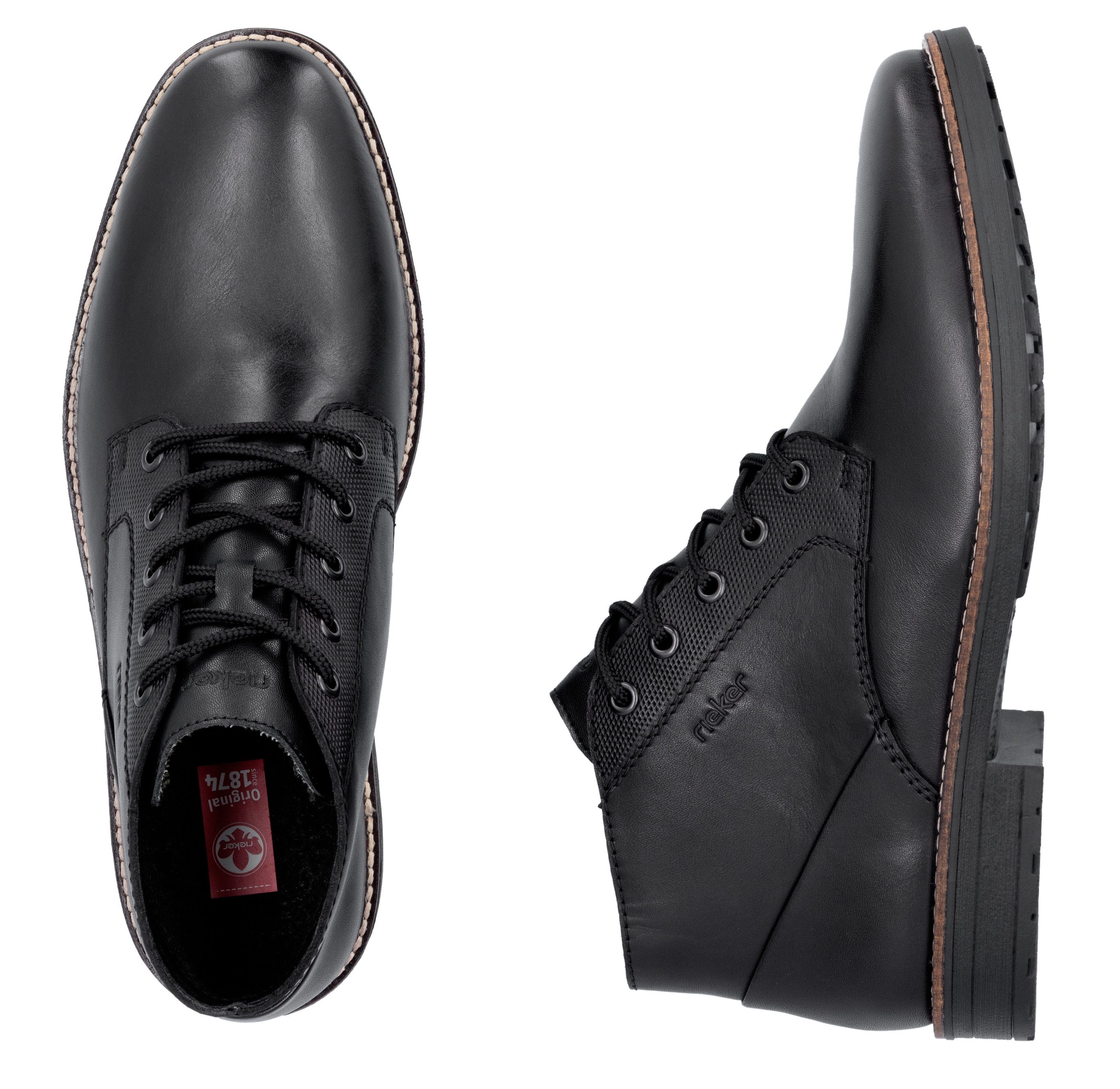 Rieker Veterlaarsjes veterschoenen, business-veterschoenen, enkellaars met zachte bovenlaag