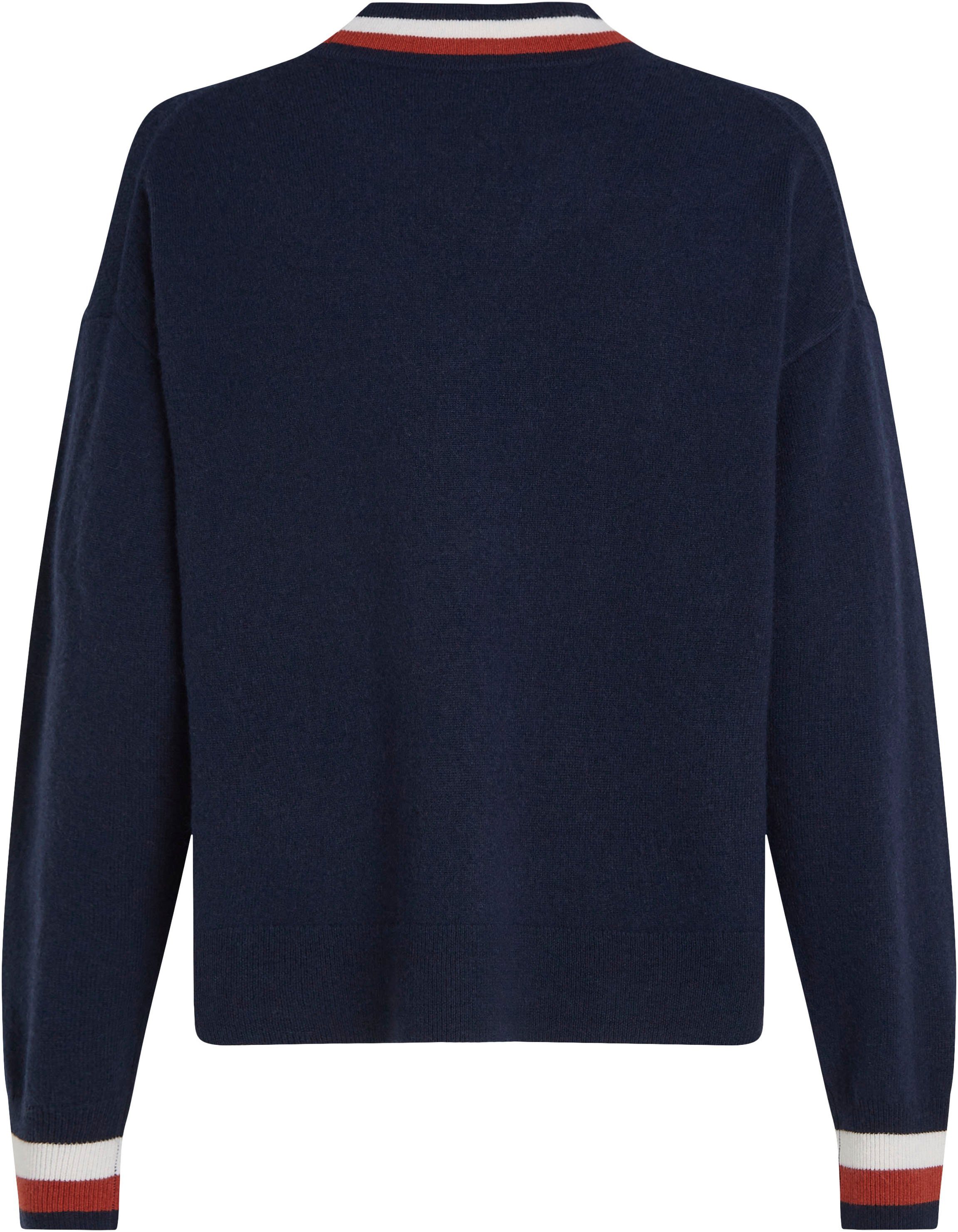 Tommy Hilfiger Vest GLOBAL STP WOOL CASH CARDIGAN met tommy hilfiger global stripe (Global Serie TH VROUWEN)