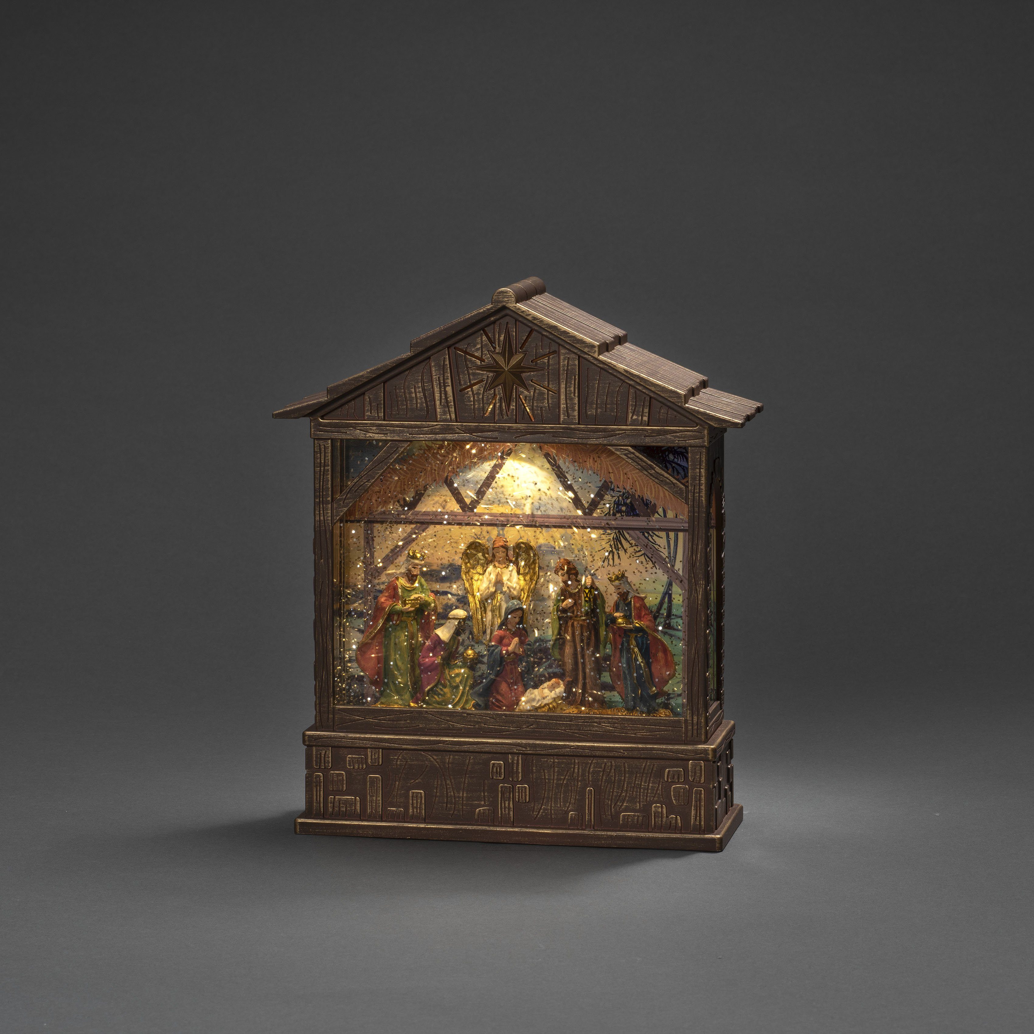 KONSTSMIDE Led lantaarn Kerst versiering Led-waterlantaarn, "Kribbe met kindeke Jezus" (1 stuk)