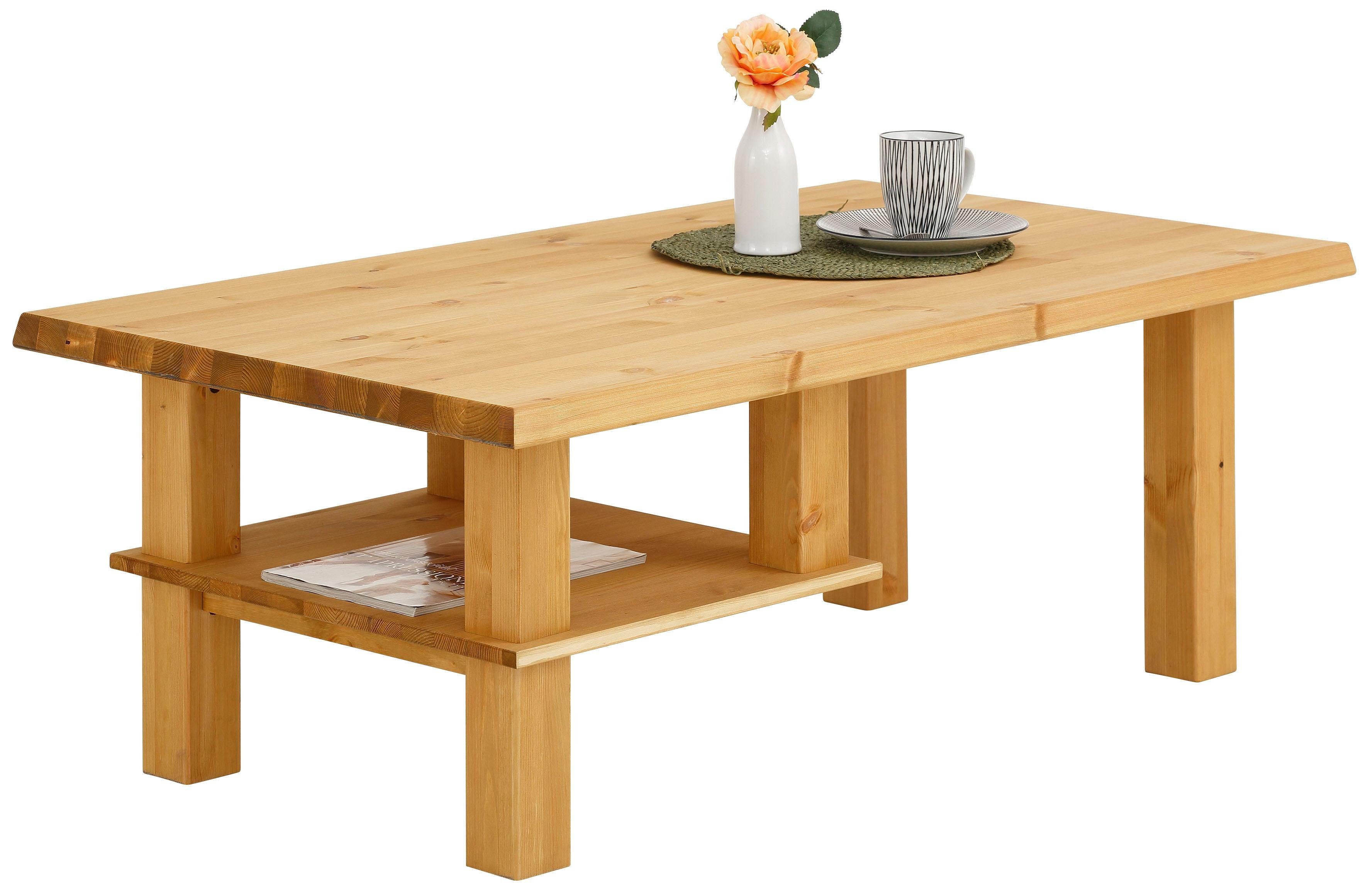 Home affaire Salontafel Ixo met 1 plank, breedte 120 cm, van massief grenen, fsc salontafels beige