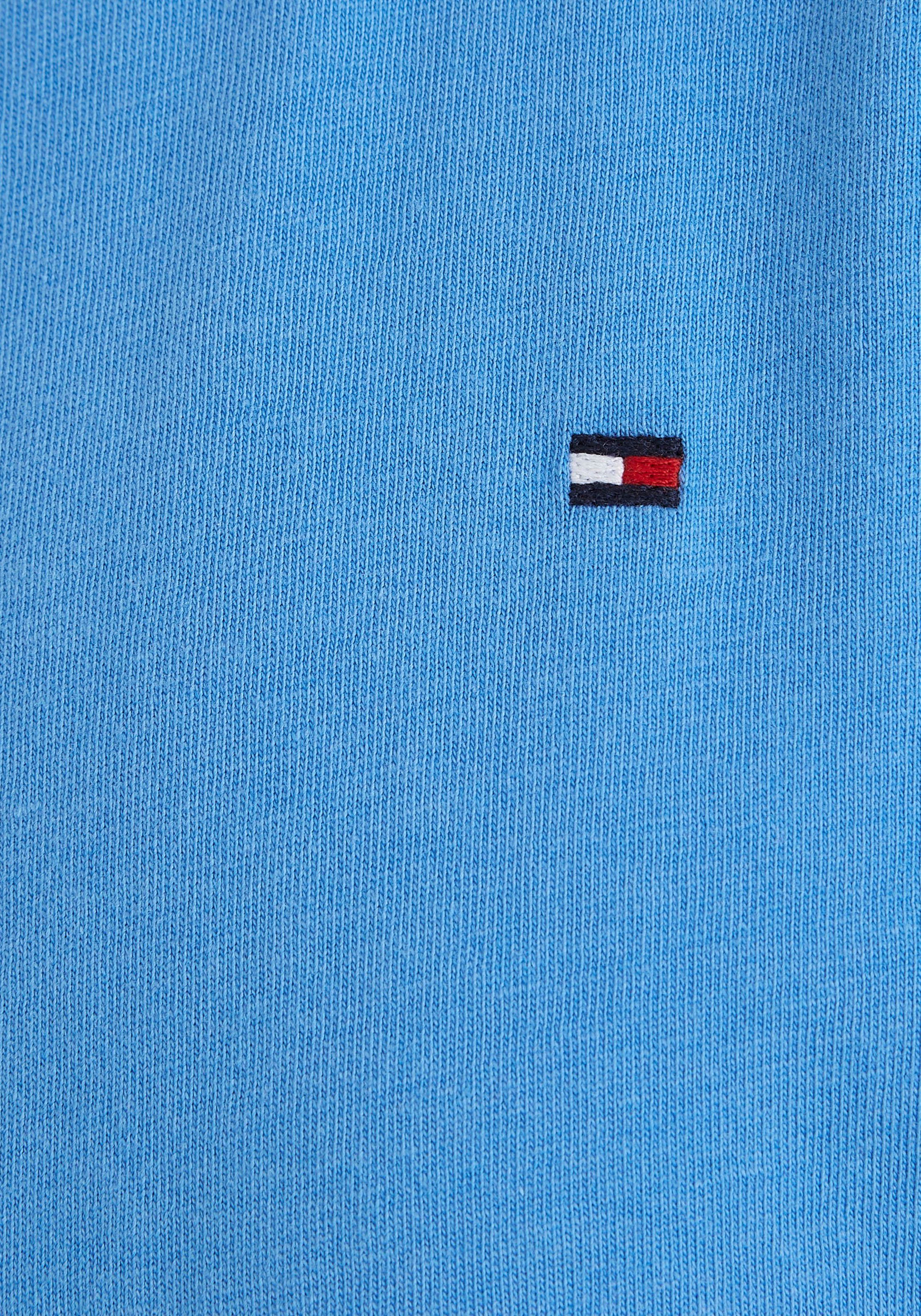 Tommy Hilfiger T-shirt ESSENTIAL RUFFLE SLEEVE TOP S/S met golfrand, logo-geborduurde details
