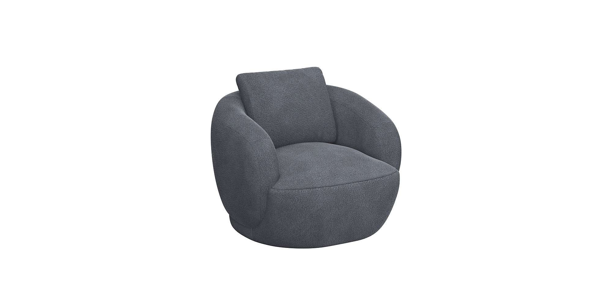 FLEXLUX Fauteuil Torino, rond, draaibaar, eenpersoonsbank, fauteuil, Modern, organisch fauteuilontwerp, koudschuim, golfvering