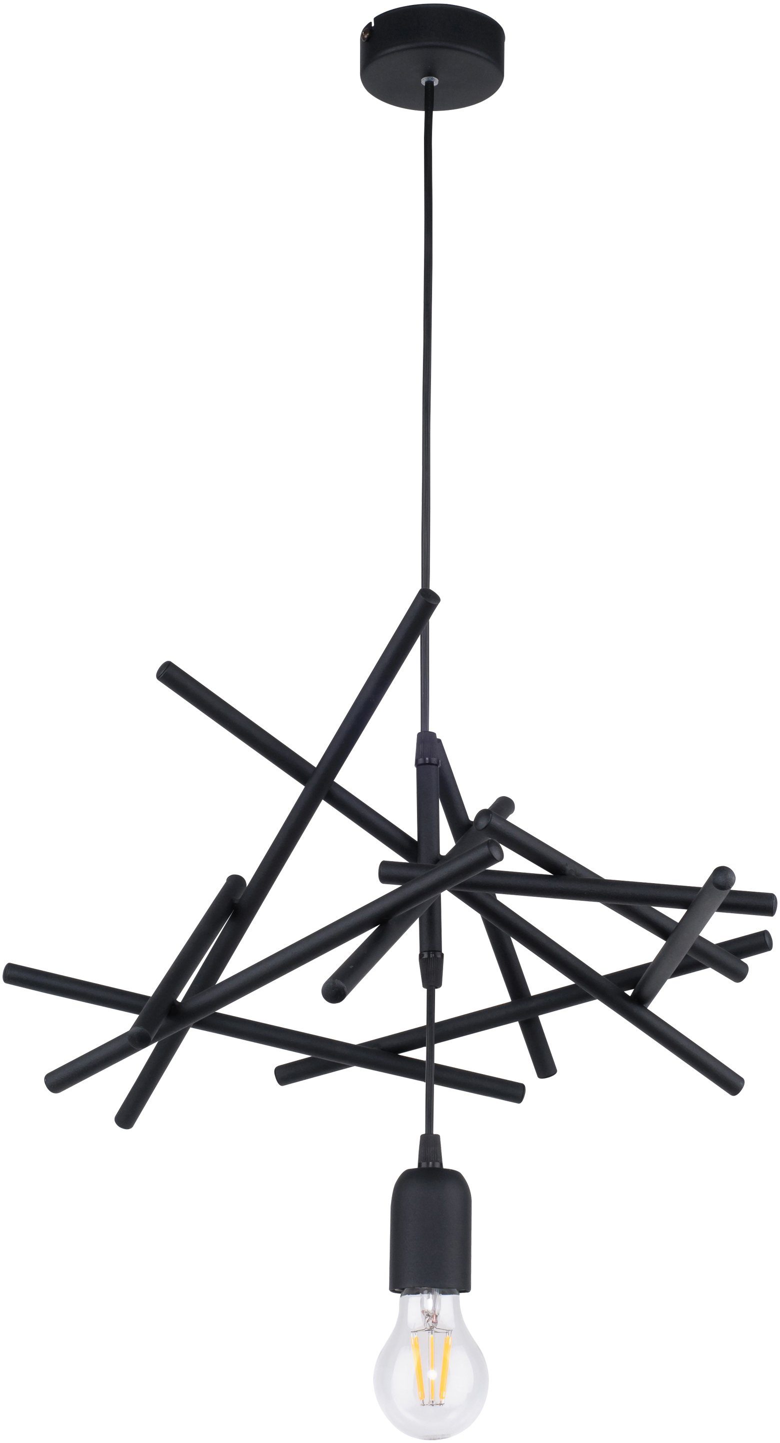 spot light hanglamp glenn van metaal, origineel design, bijpassende lm e27, made in europe (1 stuk) zwart