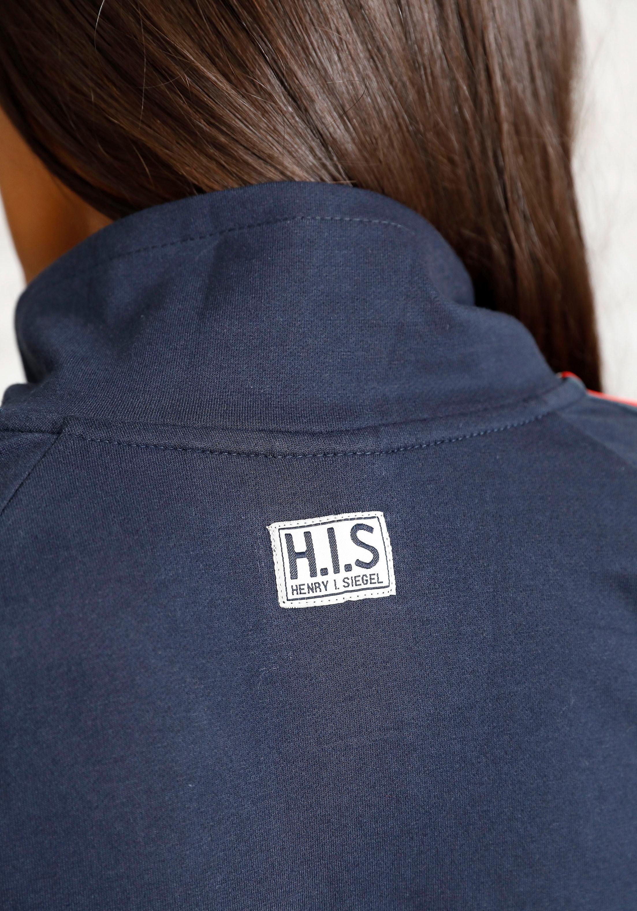 H.I.S Sweatvest met gestreept tape op de mouwen, loungewear, loungepak