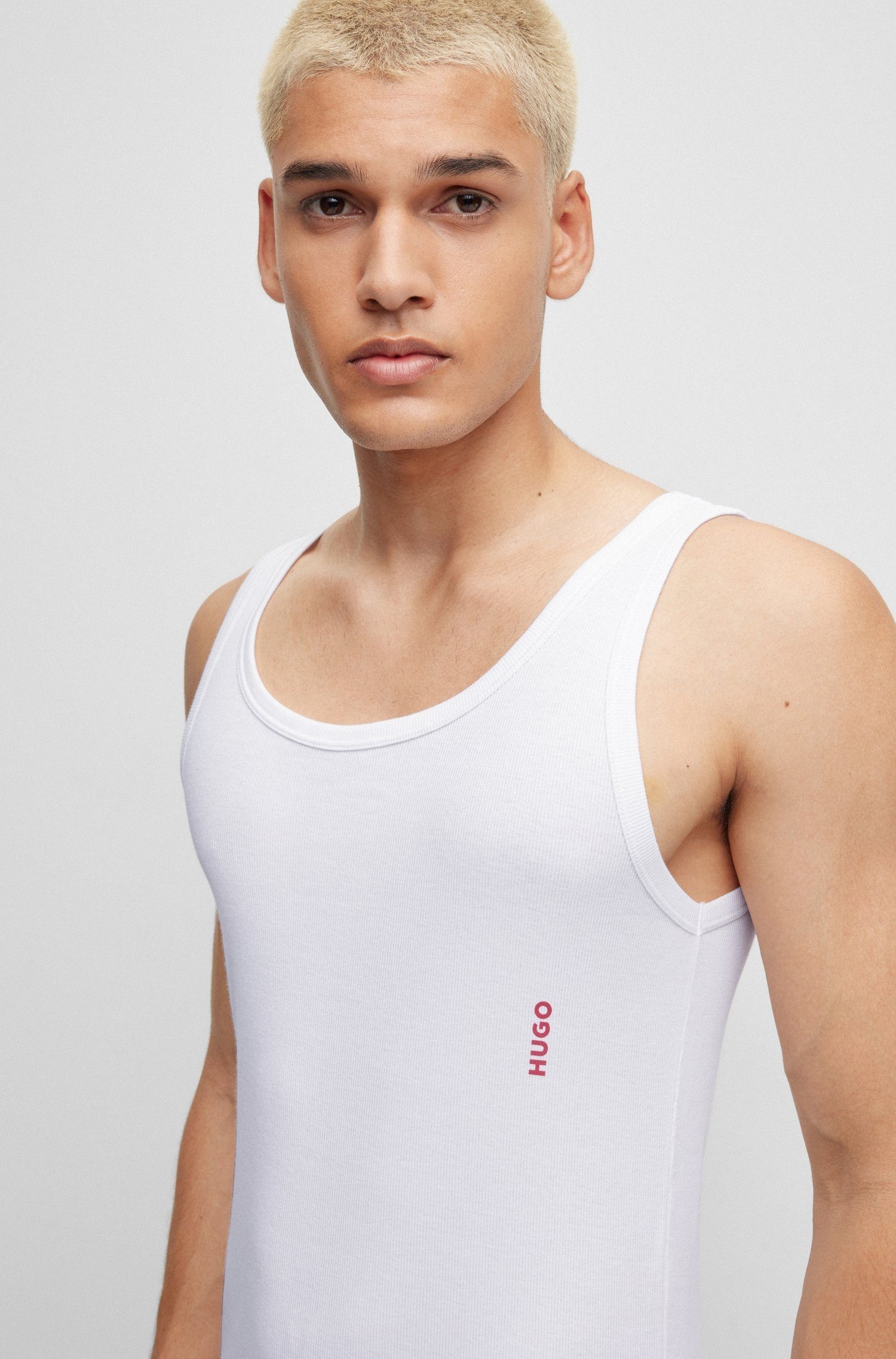 HUGO underwear Tanktop Twin Pack met merketiket in contrastkleur (set 2-delig)