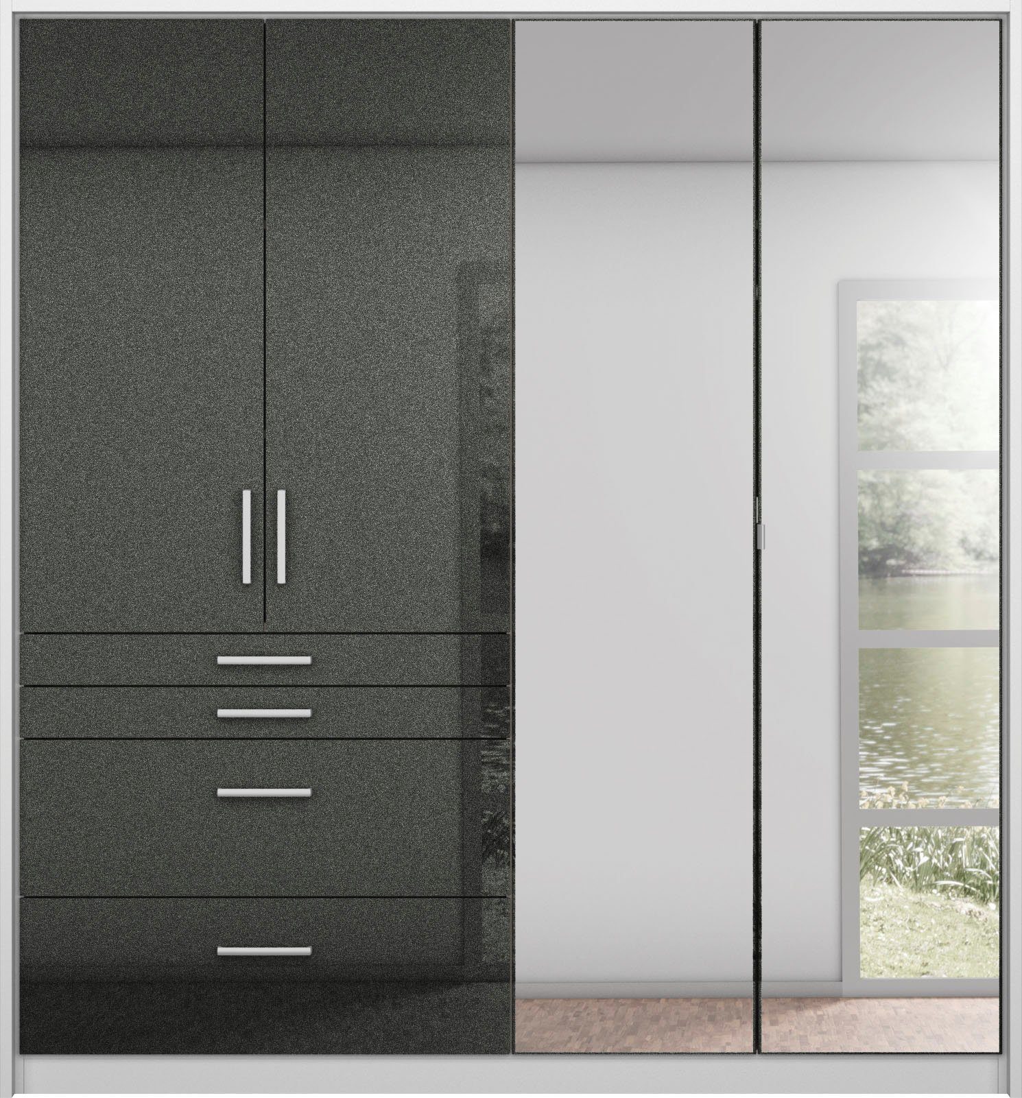 rauch Draaideurkast Kledingkast kast garderobe garderobekast topseller HOMBURG inclusief passe-partout, bovenste lade met indeling made in germany