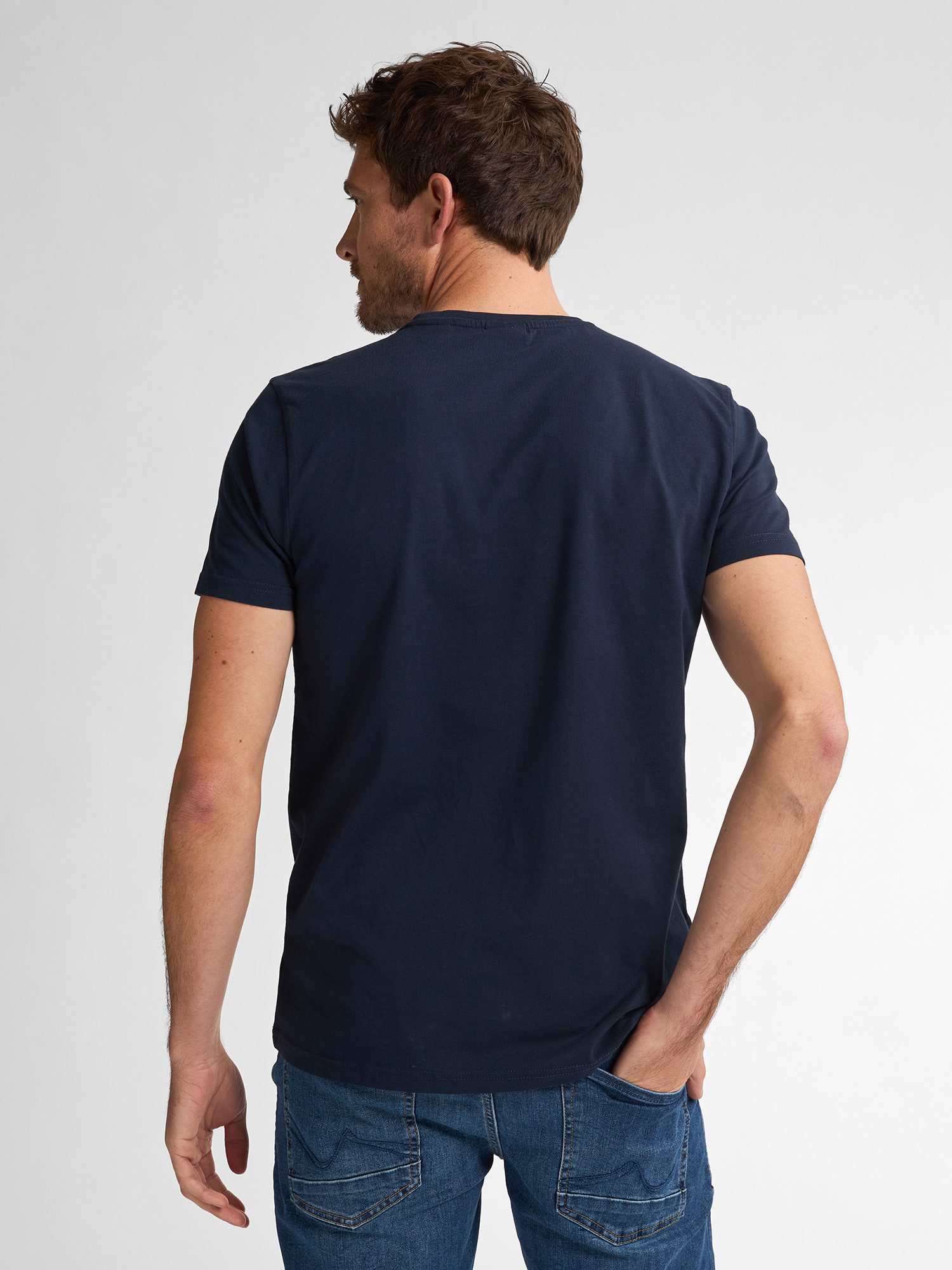Petrol Industries Shirt met ronde hals met geborduurd logo