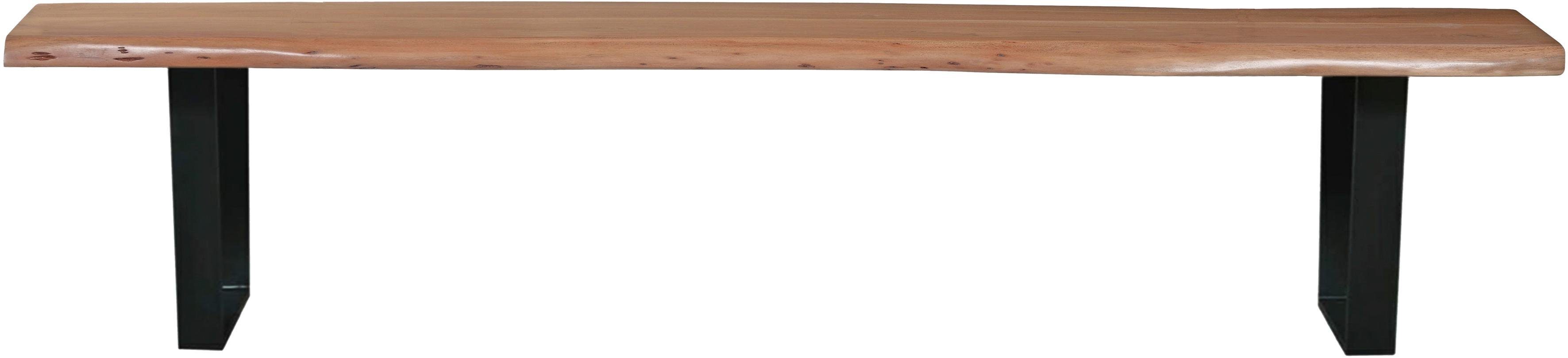 SIT Bank Tables&Tops van massief acaciahout, met zwarte metalen frame
