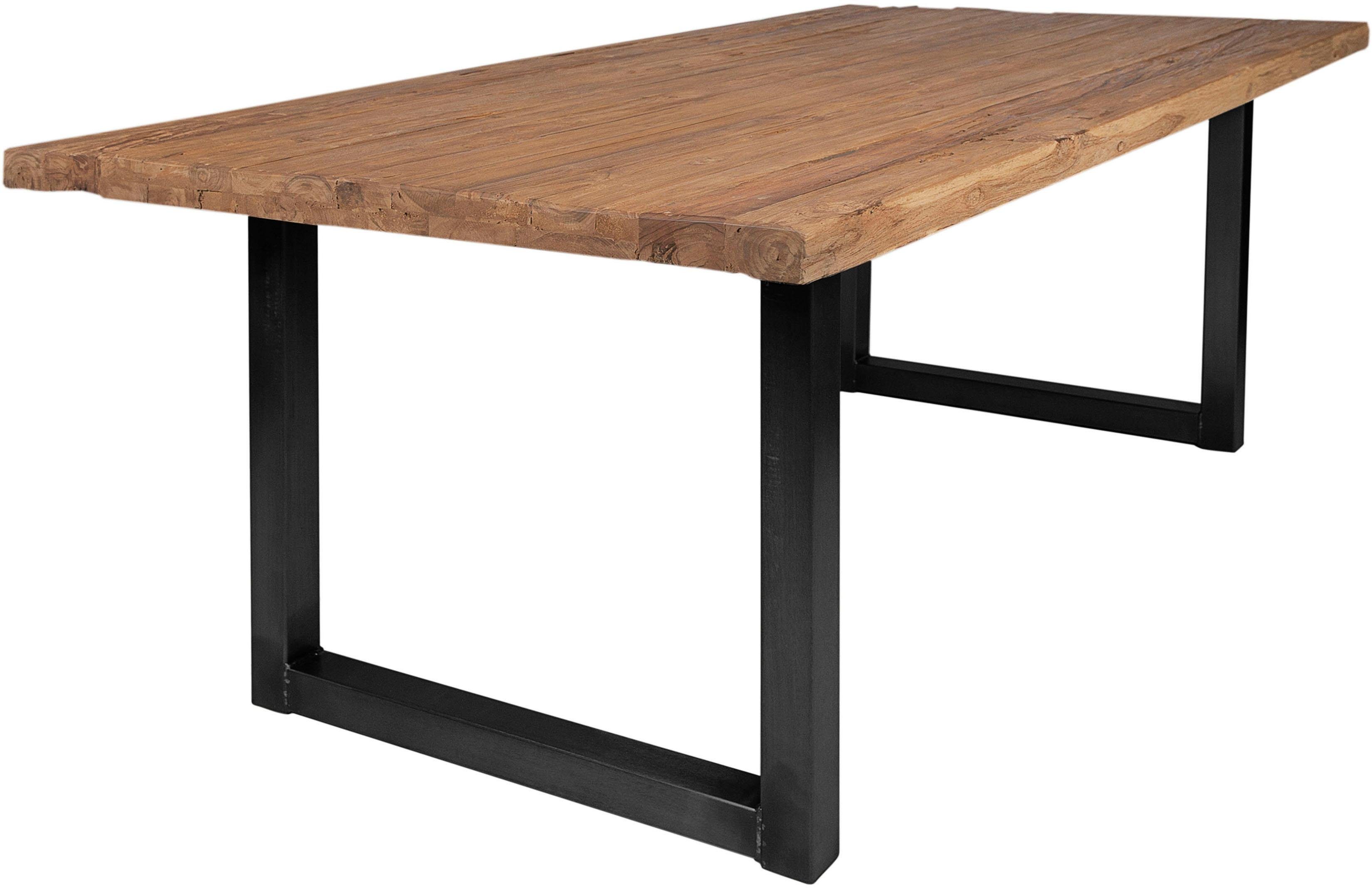 SIT Eettafel Tops&Tables met rustiek tafelblad van gerecycled gebruikt hout teak