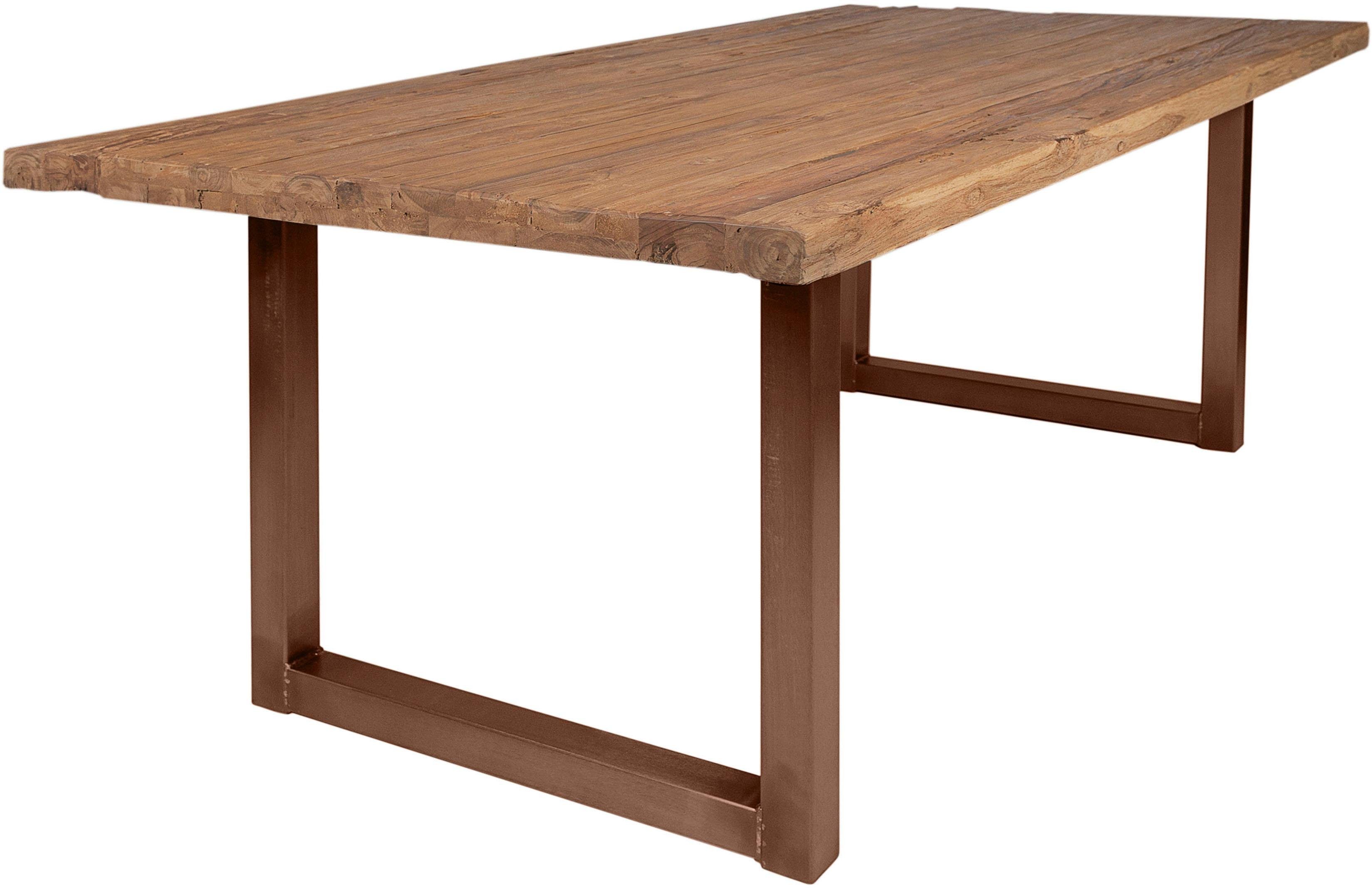 SIT Eettafel Tops&Tables met rustiek tafelblad van gerecycled gebruikt hout teak