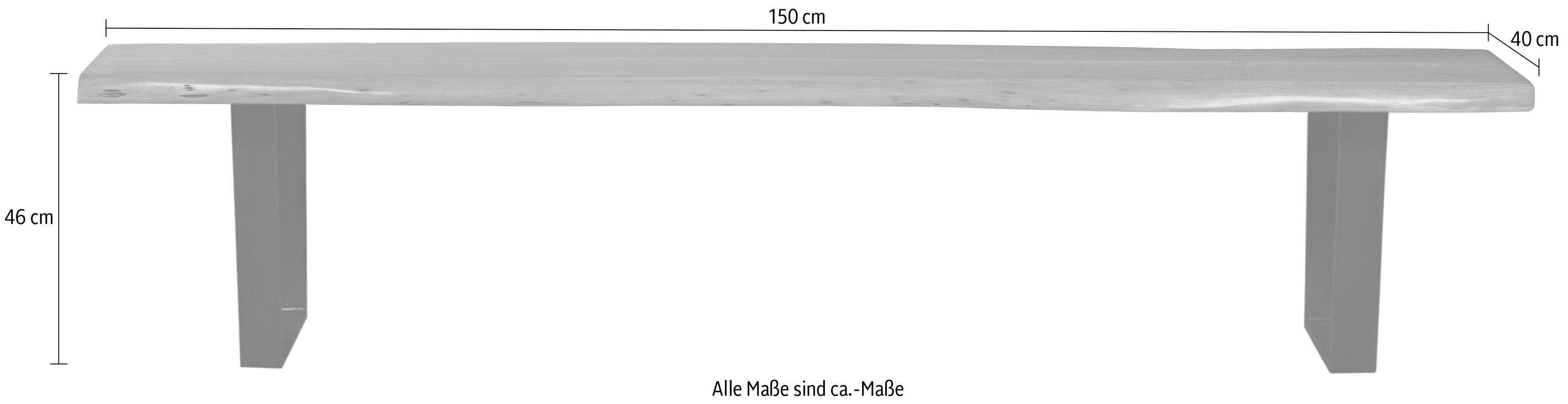 SIT Bank Tables&Tops van massief acaciahout, met zwarte metalen frame