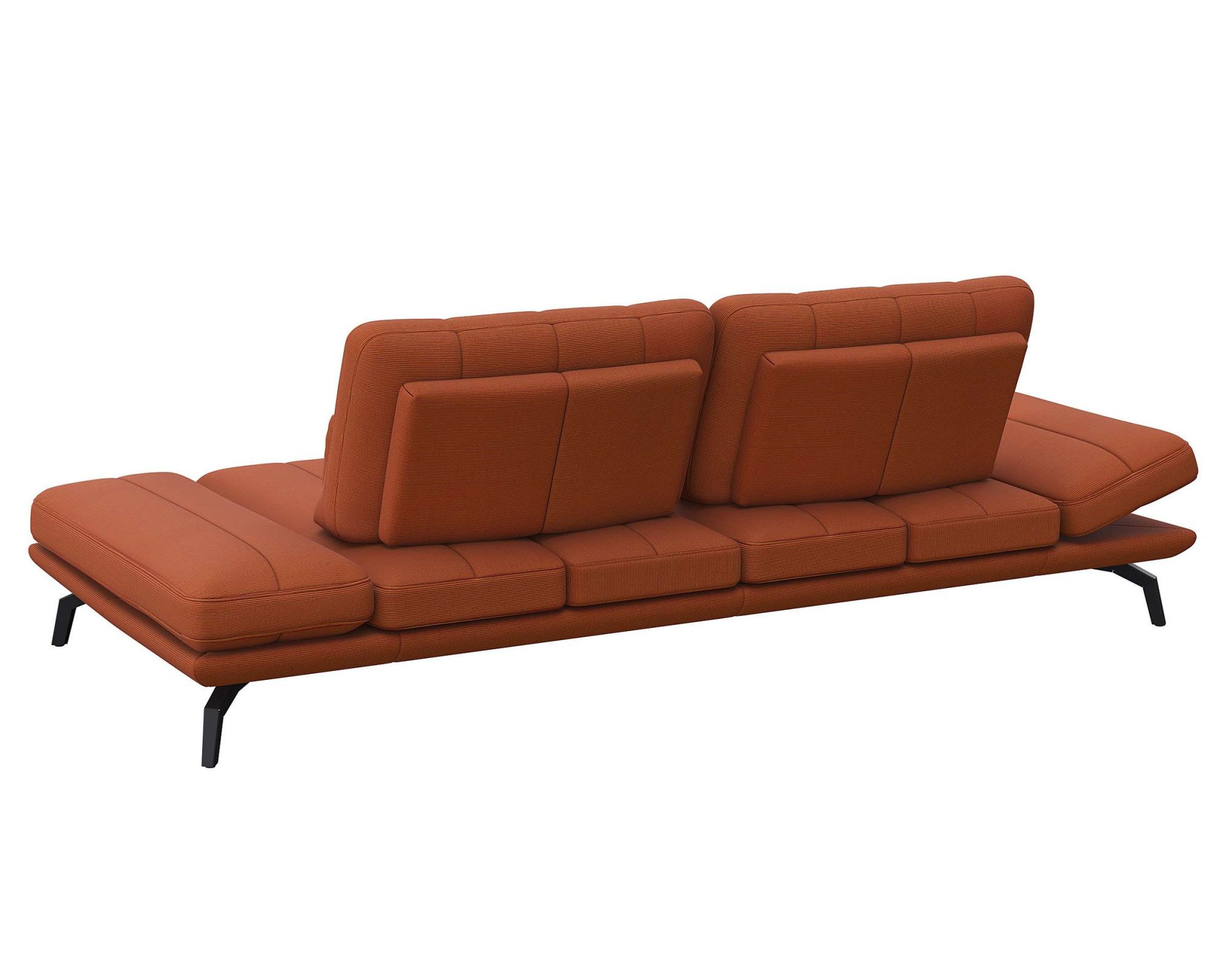 FLEXLUX 3-zitsbank Tropea multifunctionele bank, designbank, relaxfunctie, tv-bank, met armleuningverstelling en zitdiepteverstelling, breedte 252 cm