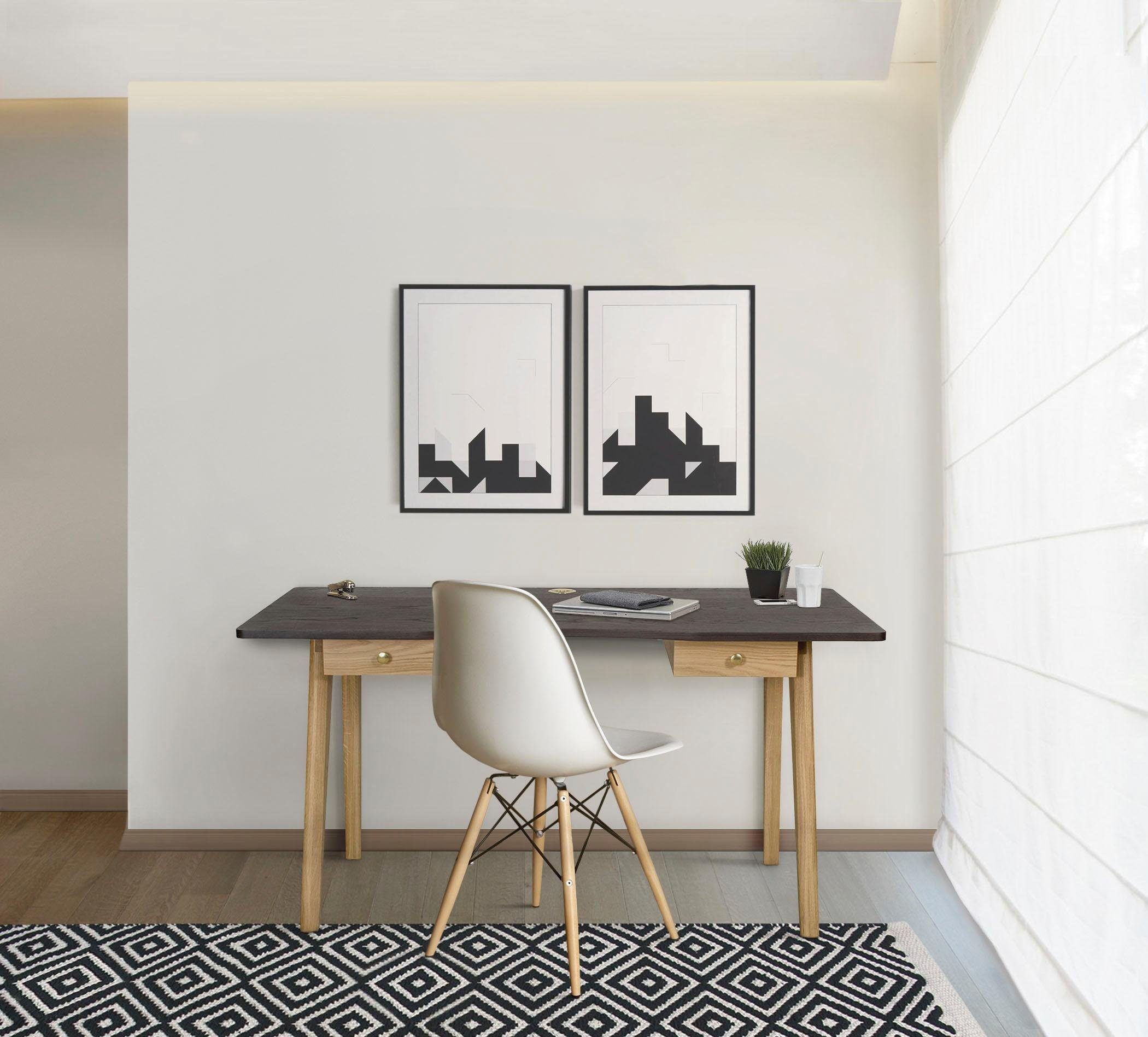 Woodman Bureau Peer in scandinavisch design, tafelpoten van massief eiken