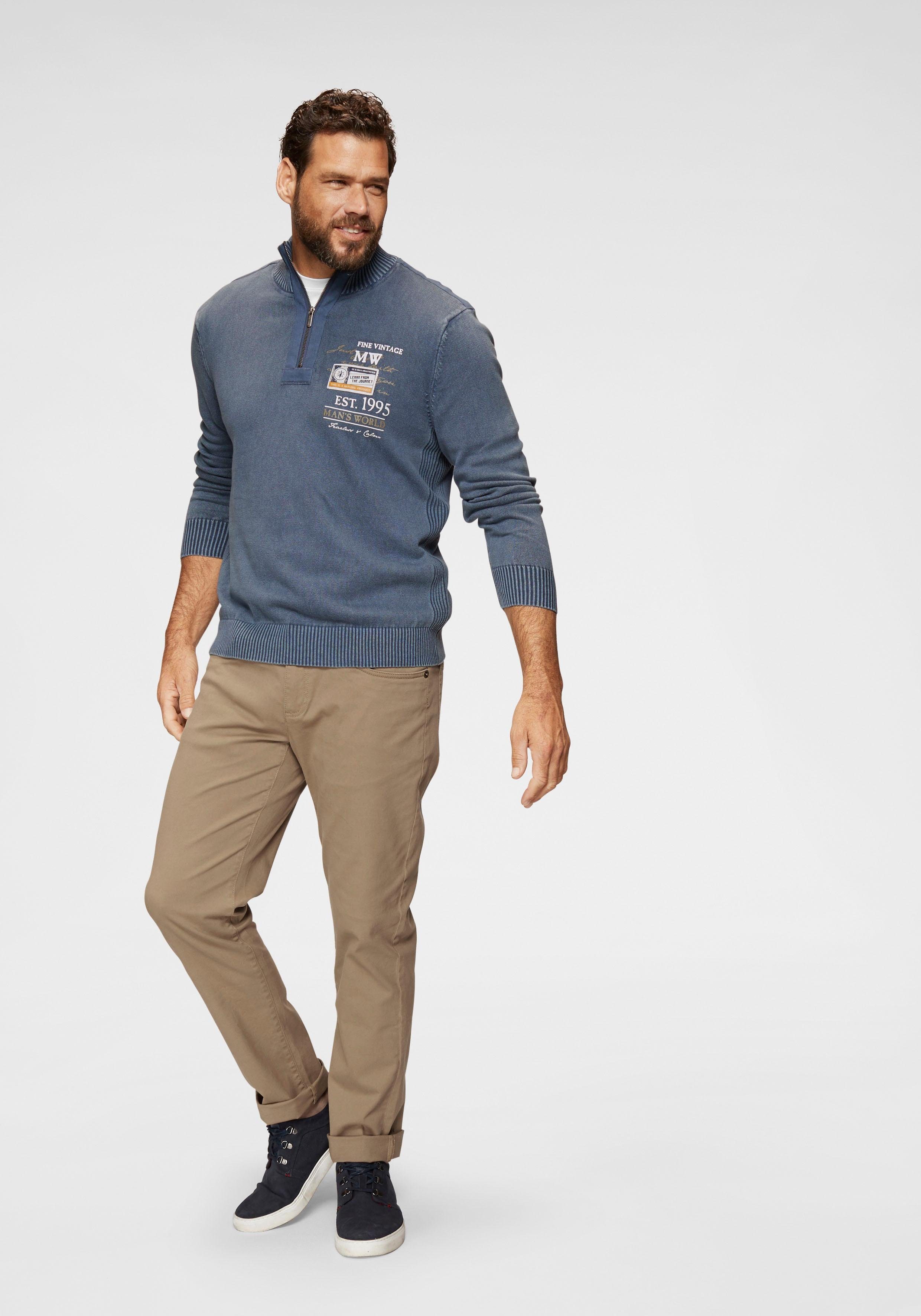 Man's World Shirt met ronde hals Korte mouwen, regular fit, effen, ronde hals, van katoen (5-delig, Set van 5)