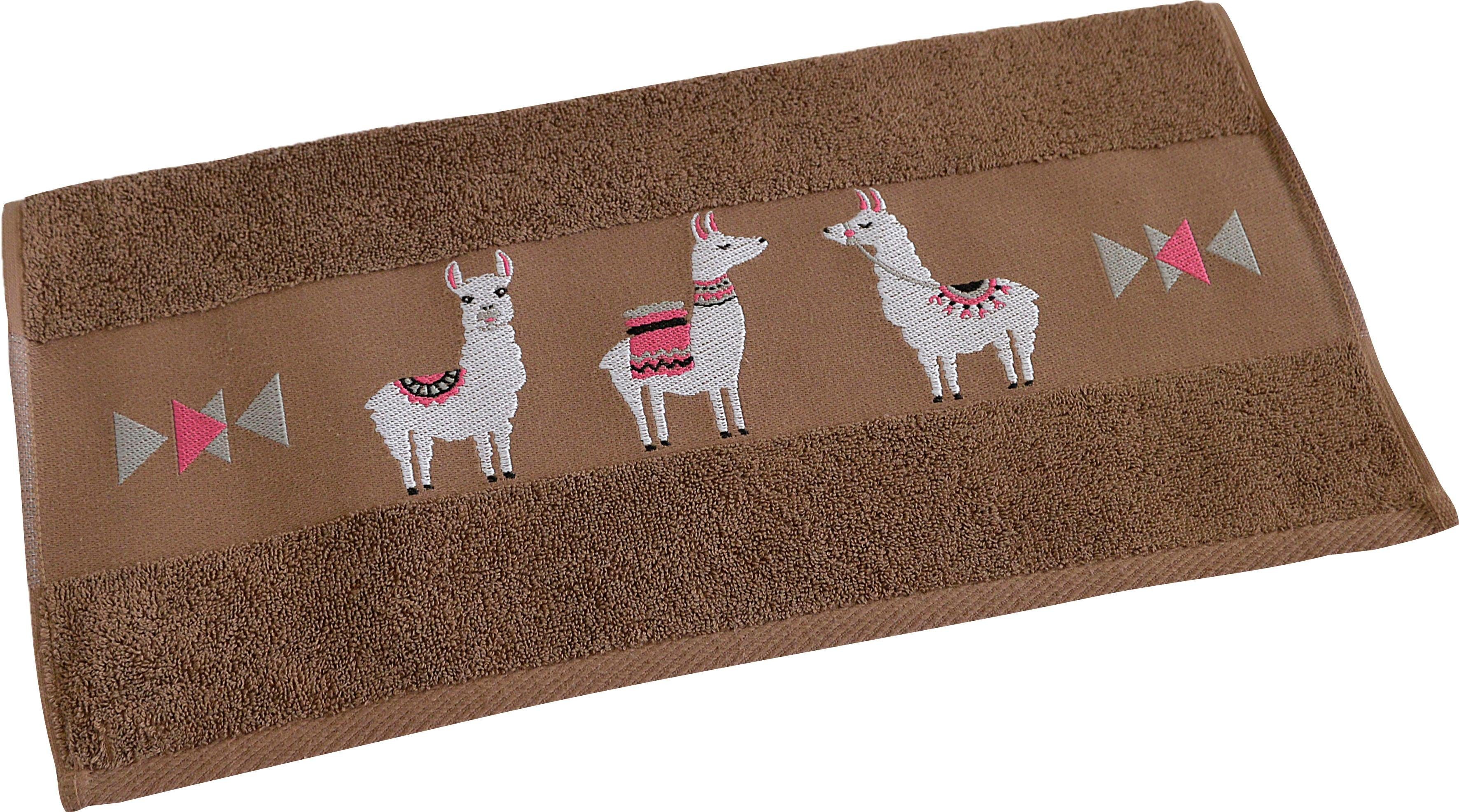 Dyckhoff Handdoeken Lama met trendy lama rand