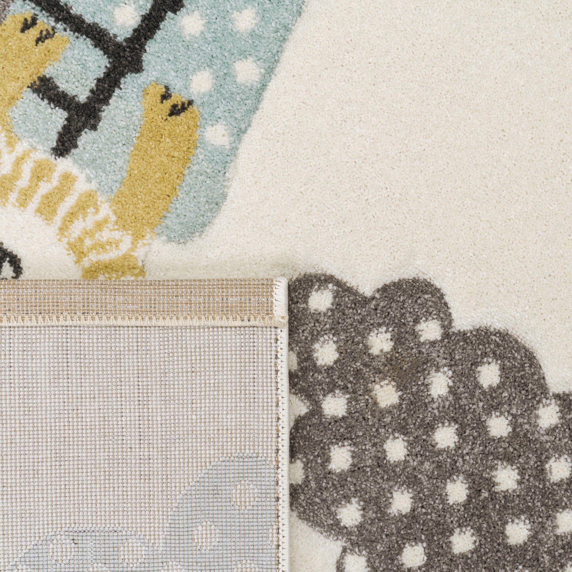 Paco Home Kindervloerkleed Cosmo 343 3d-design, schattig dier motief, pastelkleuren, kinderkamer