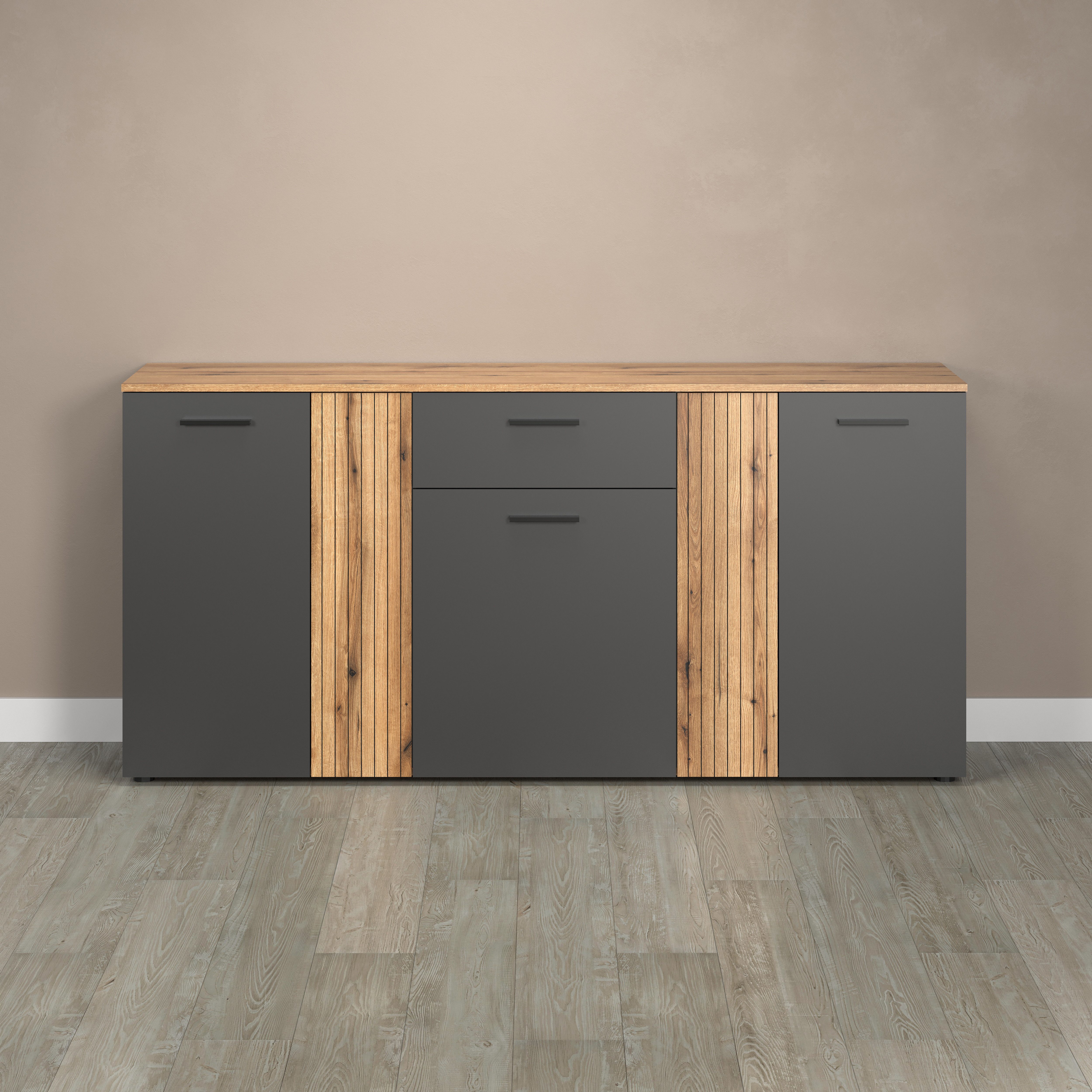 INOSIGN Kast Estepona Sideboard met aanpasbare deuren met groefontwerp