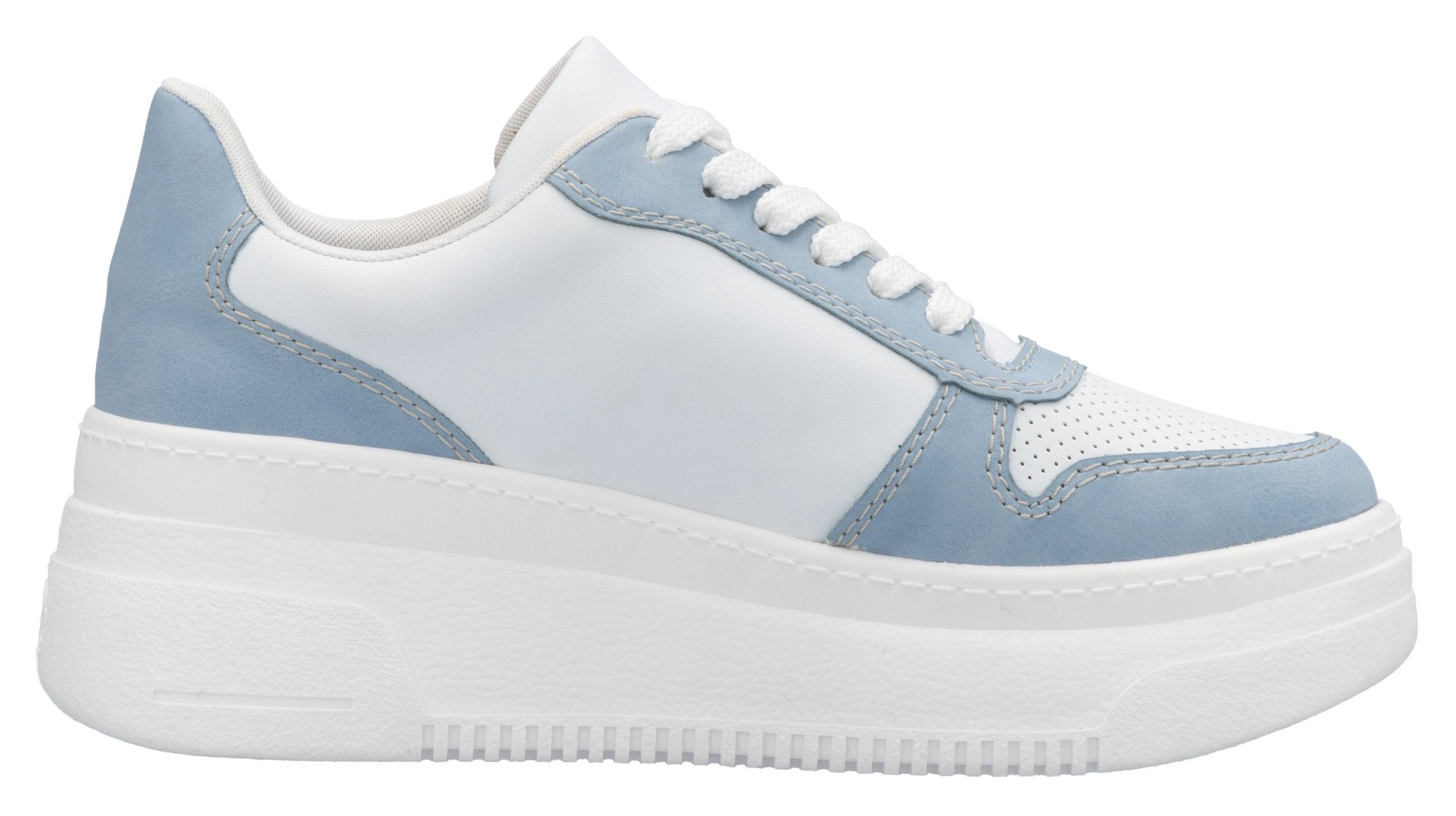 Rieker Plateausneakers , vrijetijdsschoen, halfschoen, veterschoen met gepolsterde schacht