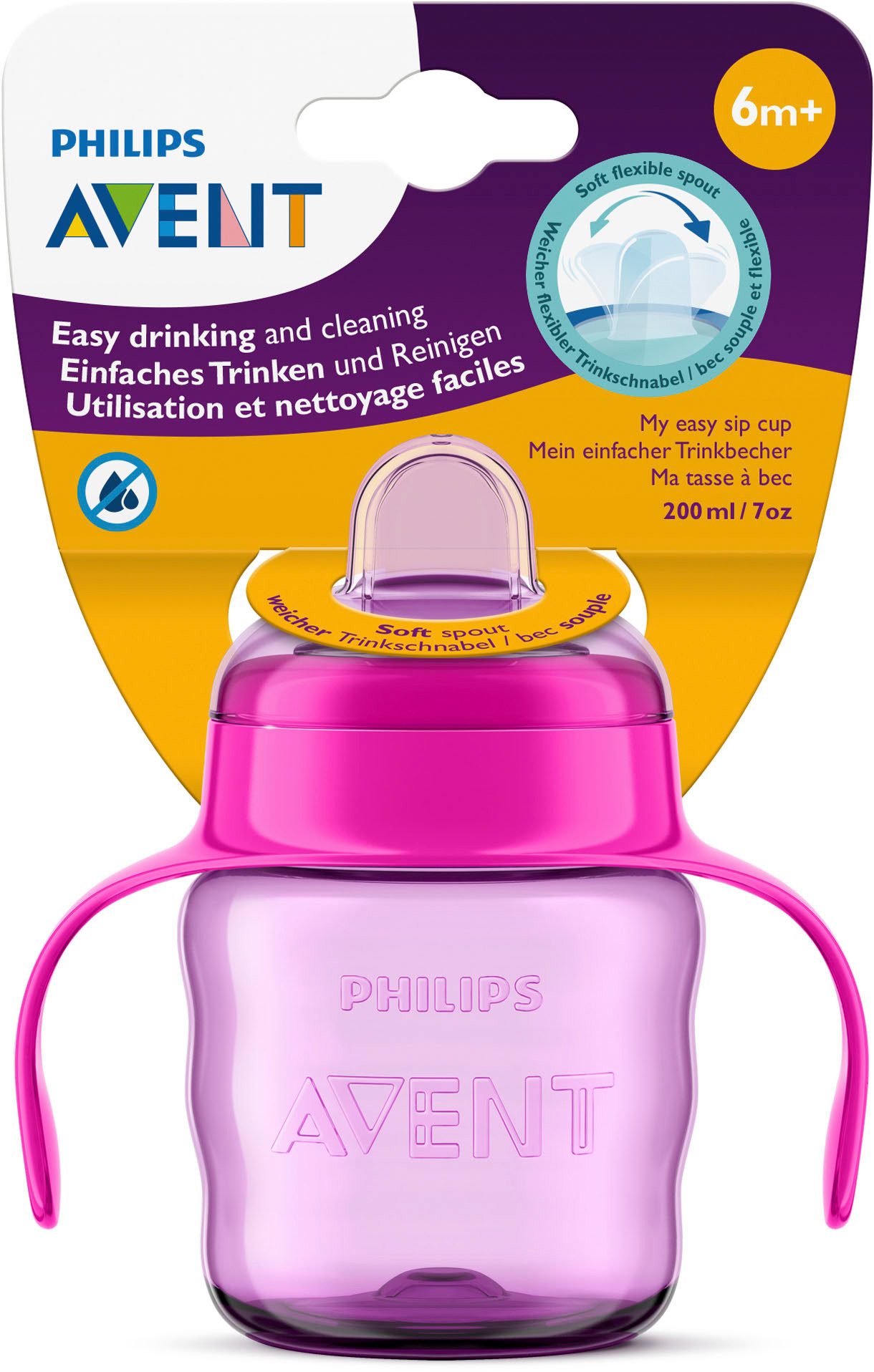 Philips AVENT Drinkbeker SCF551/03 Snavelbeker met zachte drinksnavel, vanaf 6 maanden.