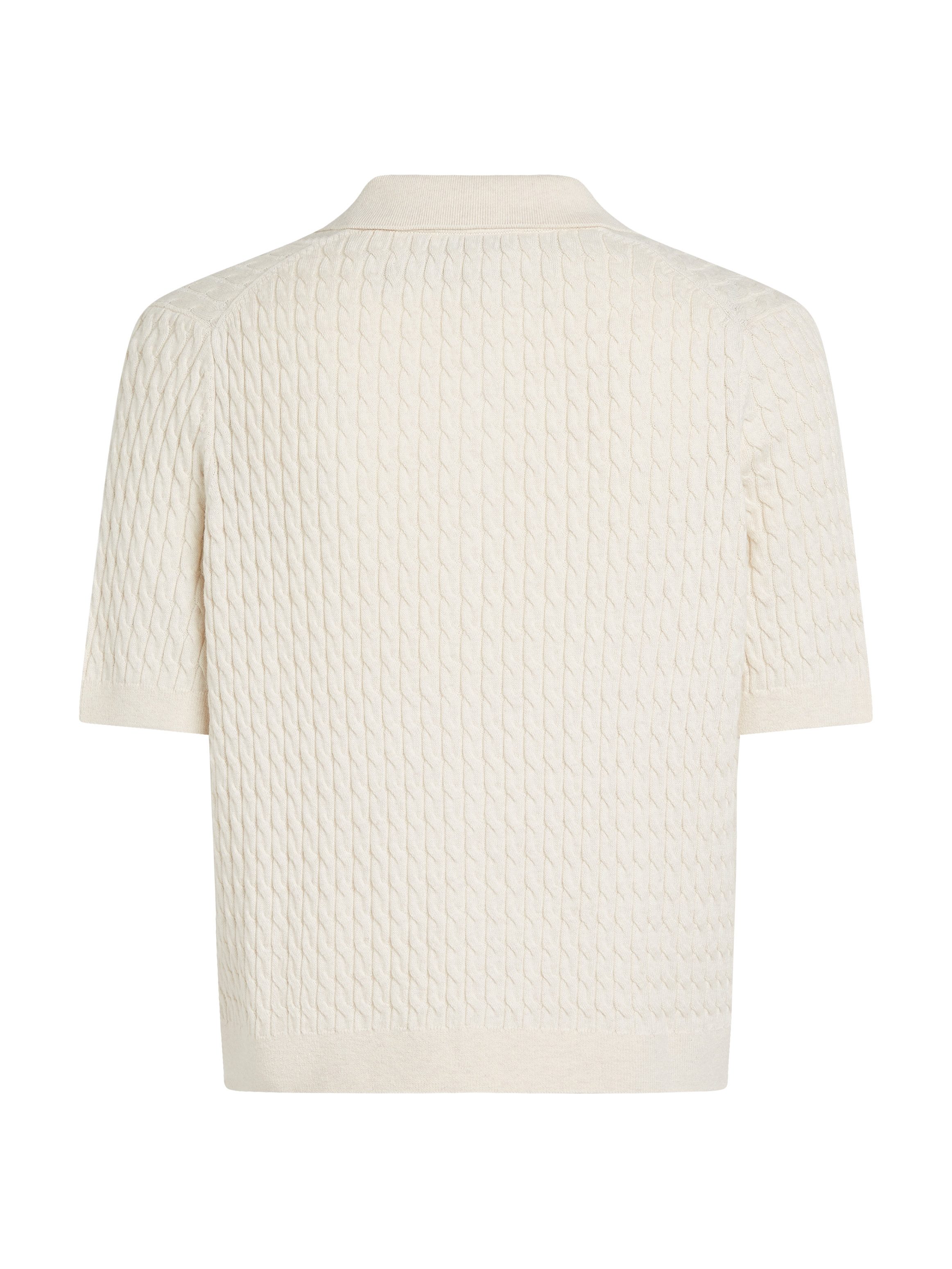 Tommy Hilfiger Trui met polokraag CO CABLE POLO SWEATER SS