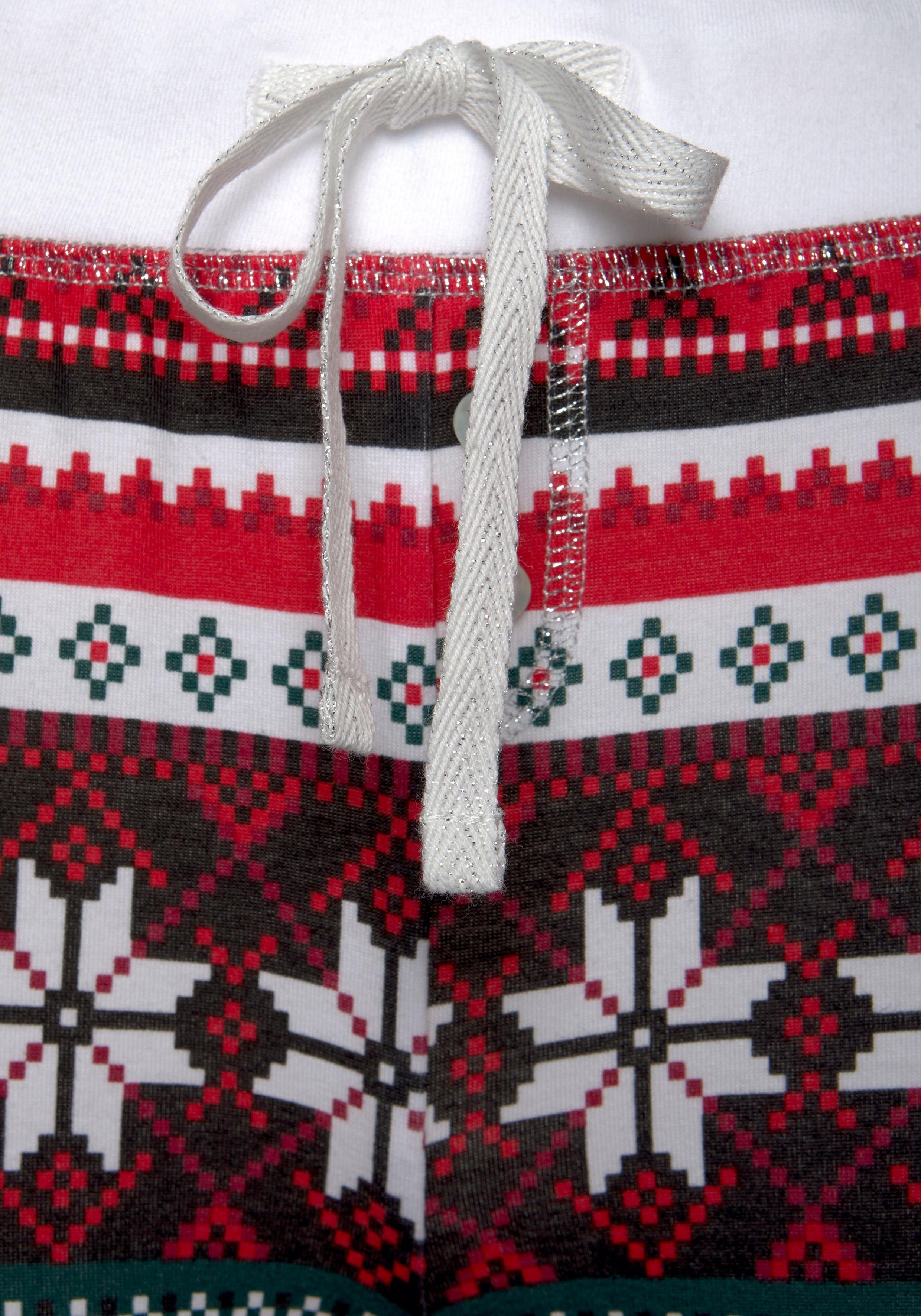 Lascana Pyjama met kerstachtig motief (2-delig, 1 stuk)