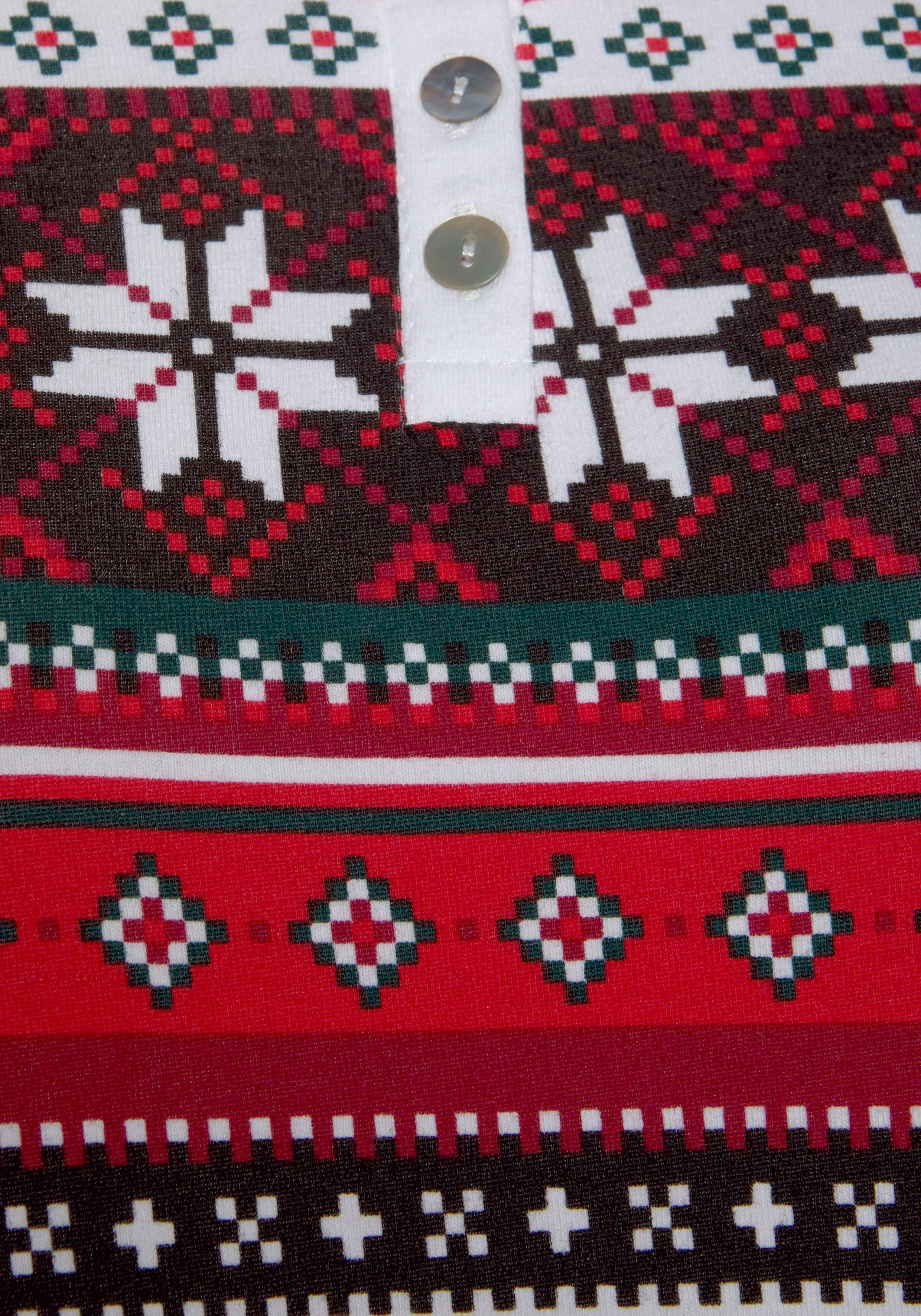 Lascana Pyjama met kerstachtig motief (2-delig, 1 stuk)