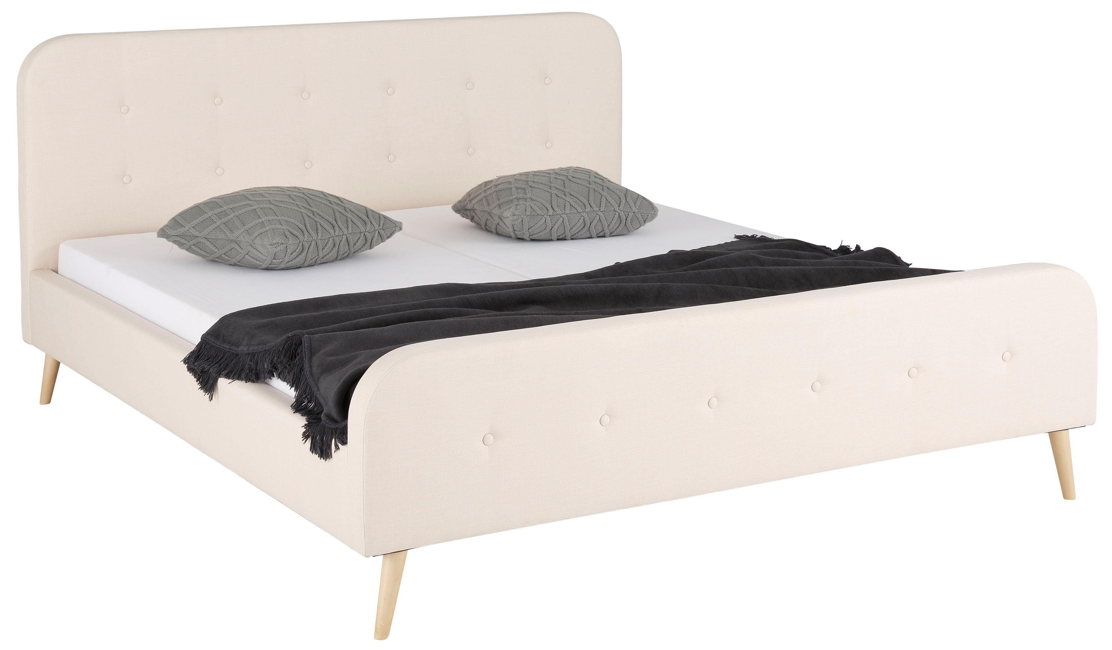 Home affaire Gestoffeerd bed Amrum met luxueuze knopen aan het zacht verdikte hoofd- en voetbord