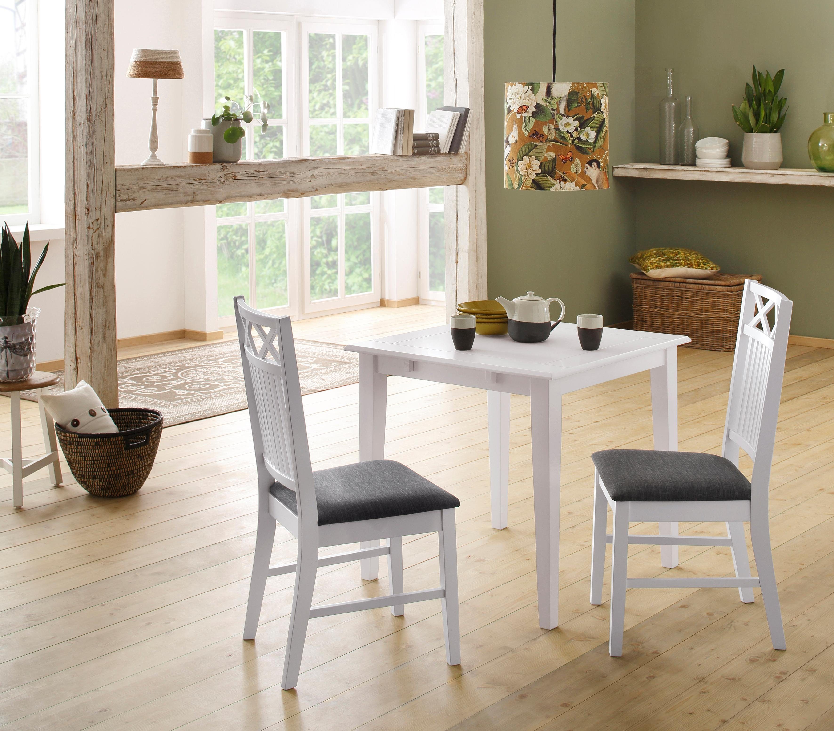Home affaire Eetkamerstoel Fullerton, houten stoel met mooi freeswerk, zithoogte 47 cm, keukenstoel (set, 2 stuks)