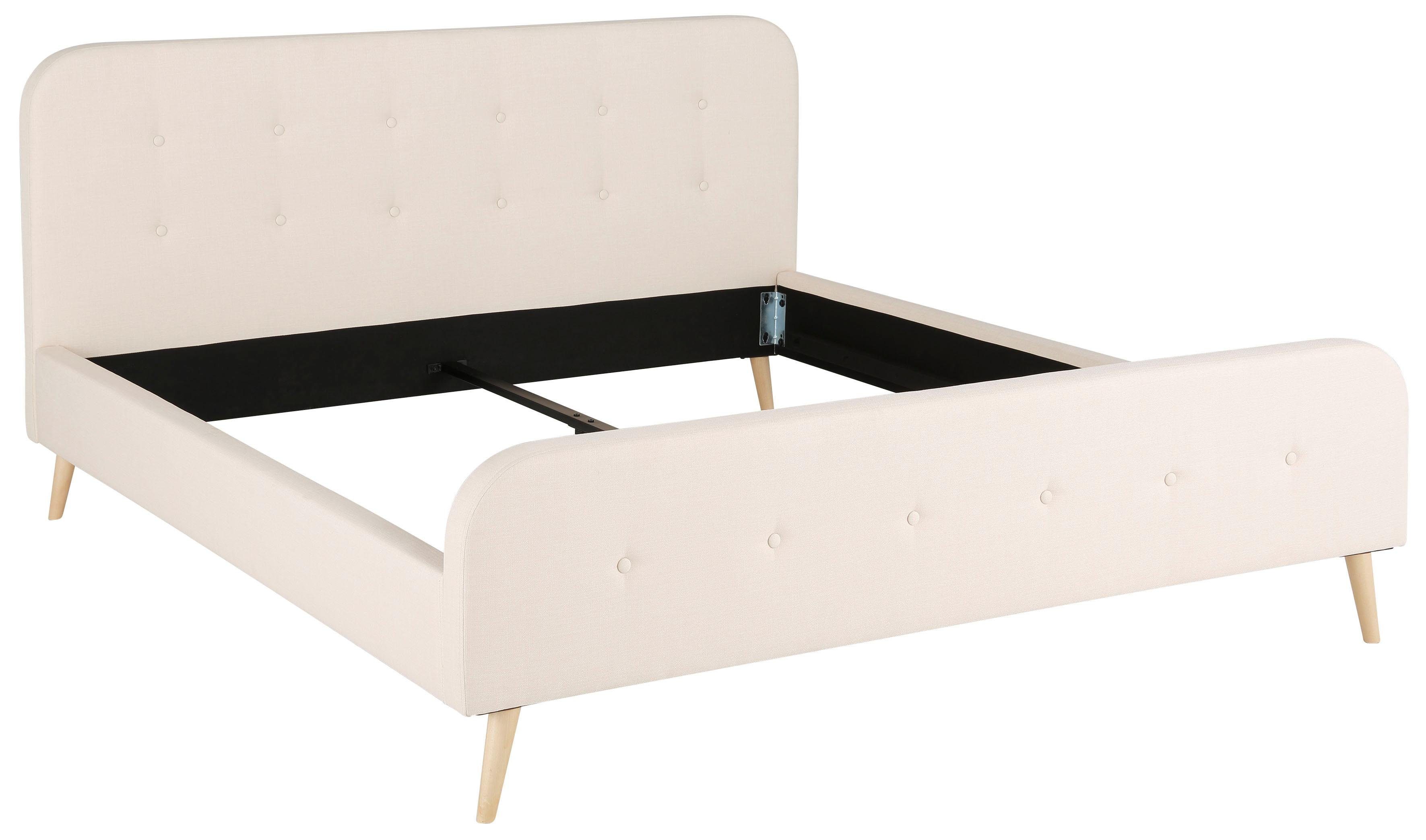 Home affaire Gestoffeerd bed Amrum met luxueuze knopen aan het zacht verdikte hoofd- en voetbord