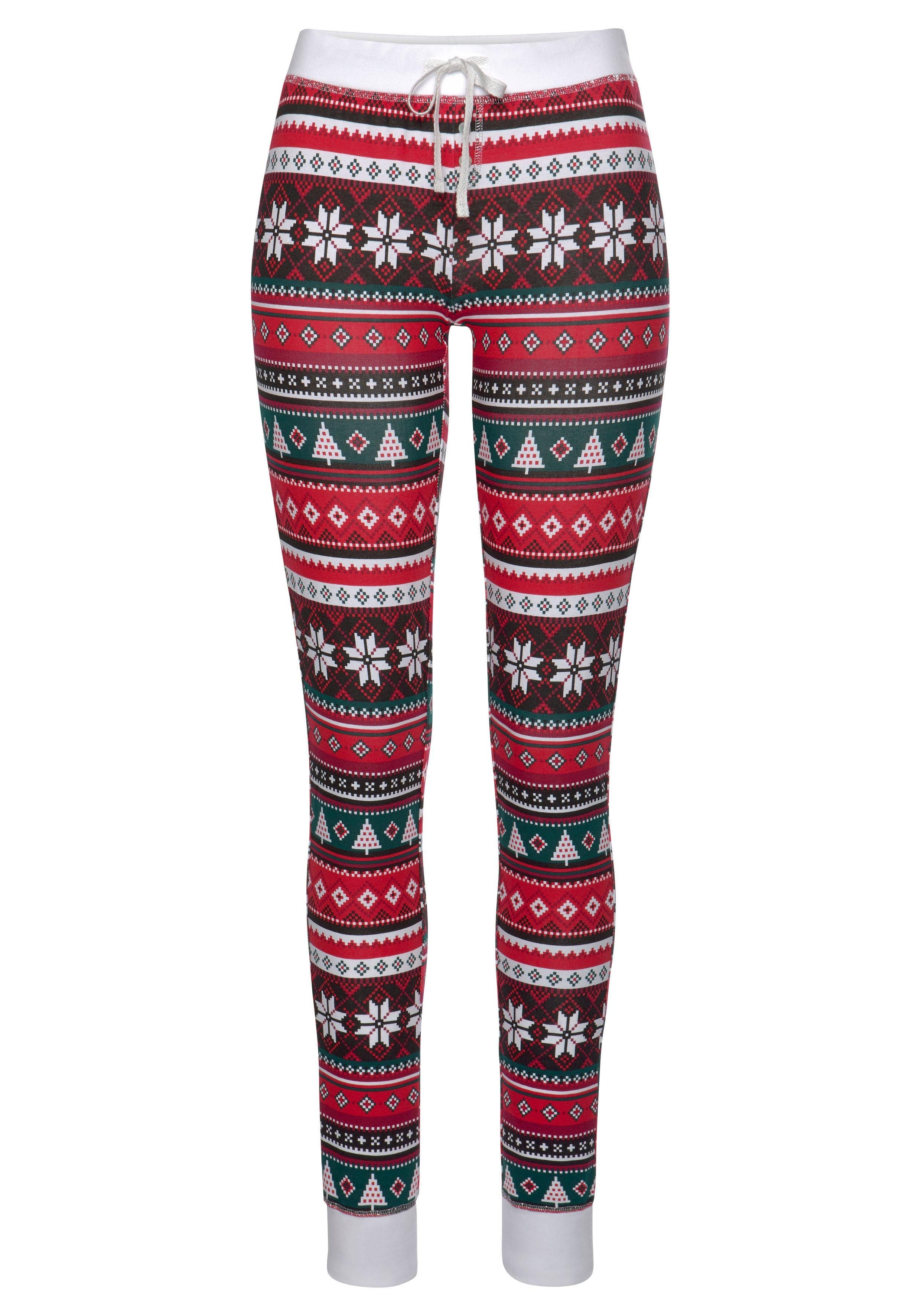 Lascana Pyjama met kerstachtig motief (2-delig, 1 stuk)