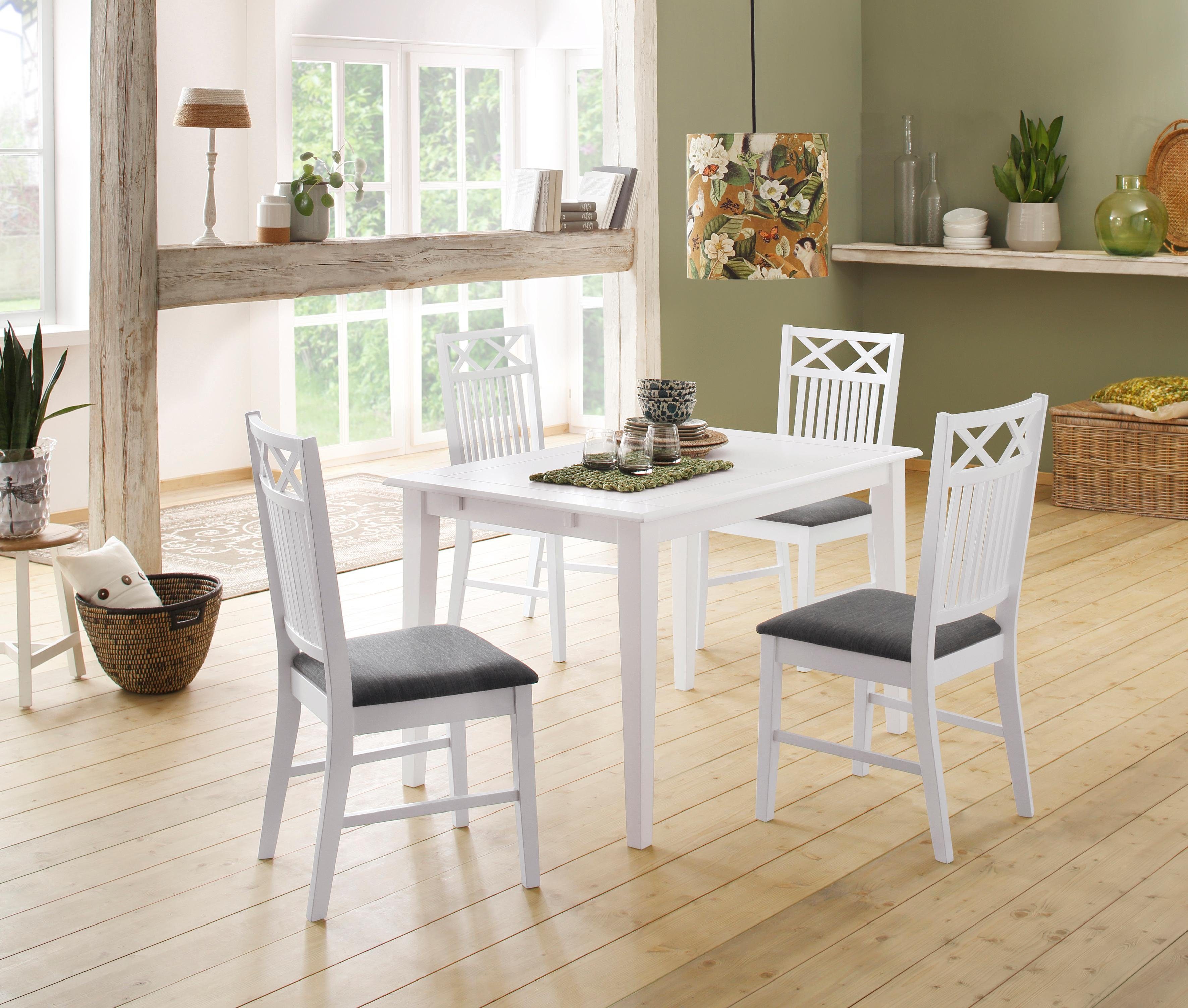 Home affaire Eetkamerstoel Fullerton, houten stoel met mooi freeswerk, zithoogte 47 cm, keukenstoel (set, 2 stuks)