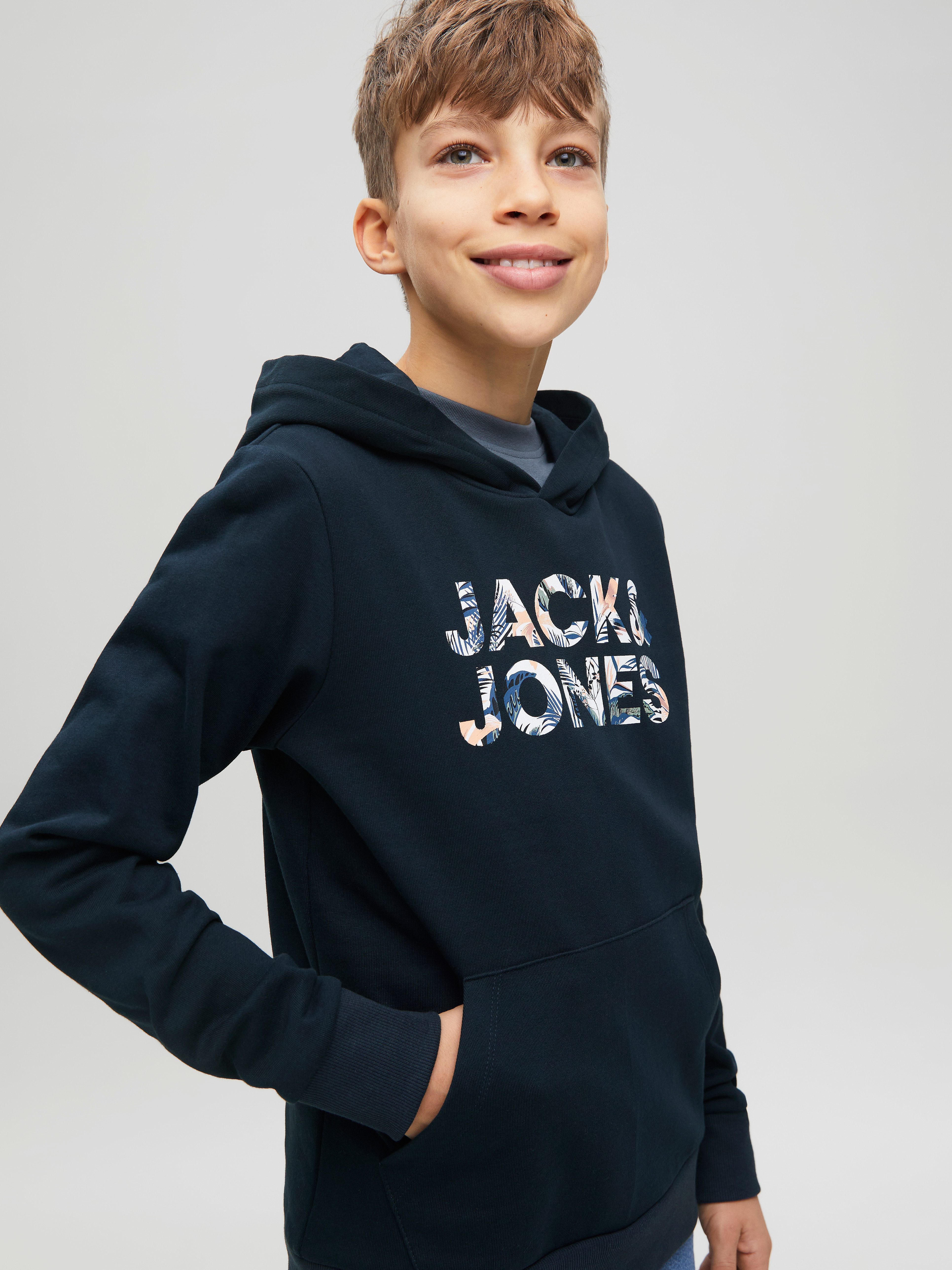 Jack & Jones Junior Hoodie JJEBRYAN CORP LOGO SWEAT HOOD NOOS JNR