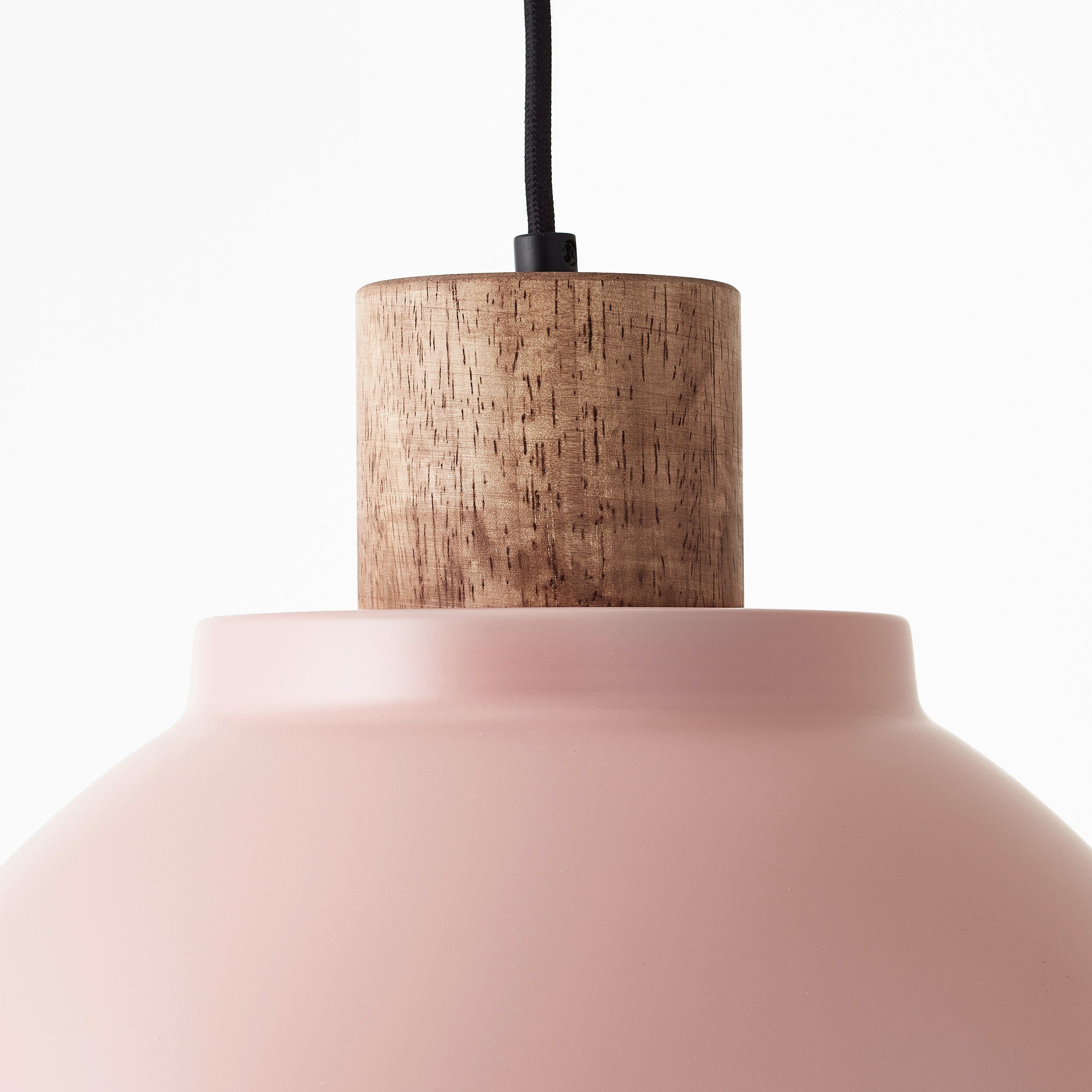 Brilliant Leuchten Hanglamp Erena Hoogte 120 cm, Ø 38 cm, E27, inkortbaar, metaal/hout