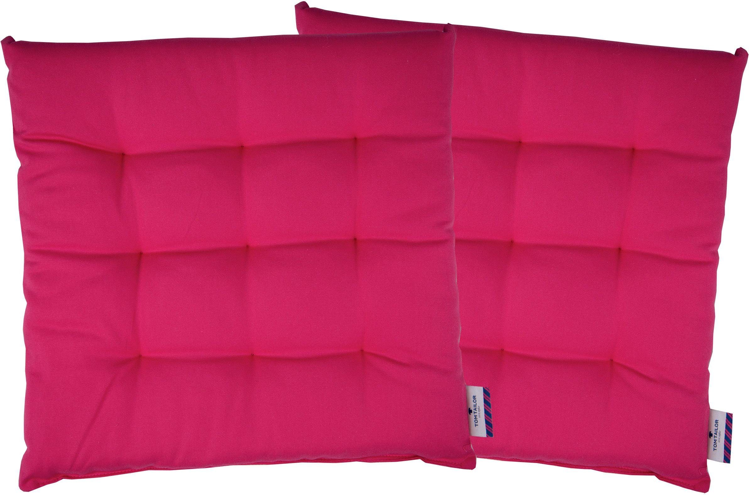 TOM TAILOR HOME Zitkussen Dove TOM TAILOR effen, gestikte zitkussen DOVE, 2-pack (2 stuks) zitkussens maat 2x 40x40 cm roze