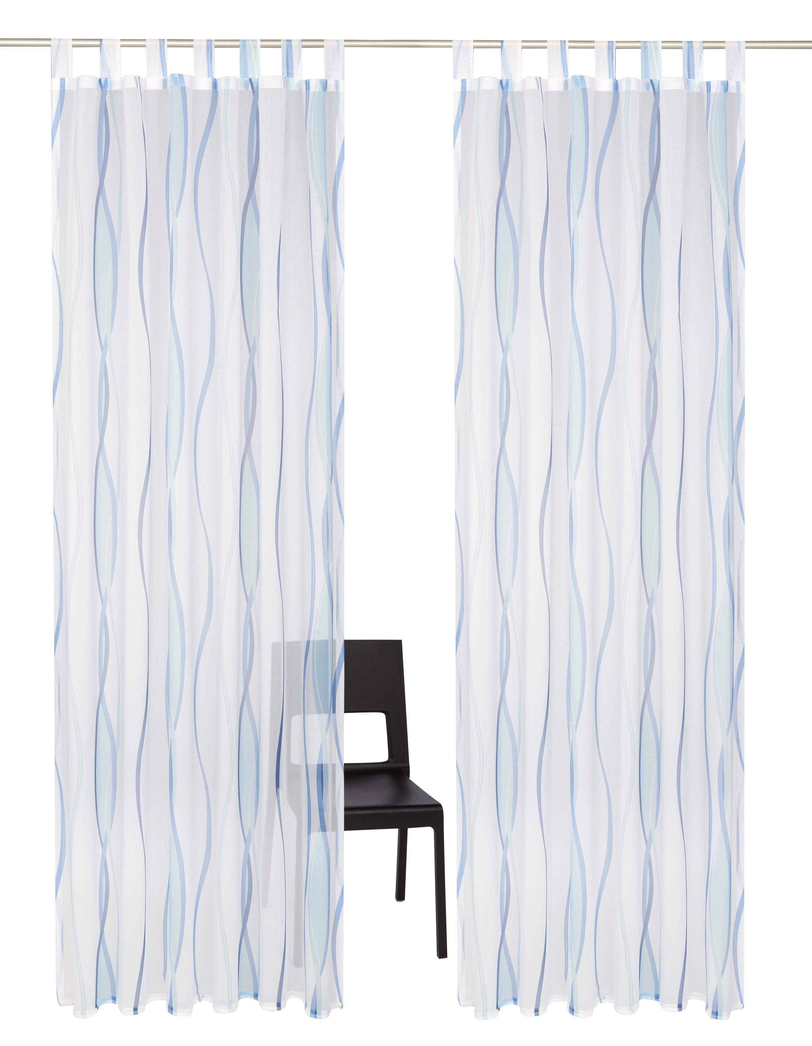 my home Gordijn Dimona set van 2, voile, polyester, golven (2 stuks)