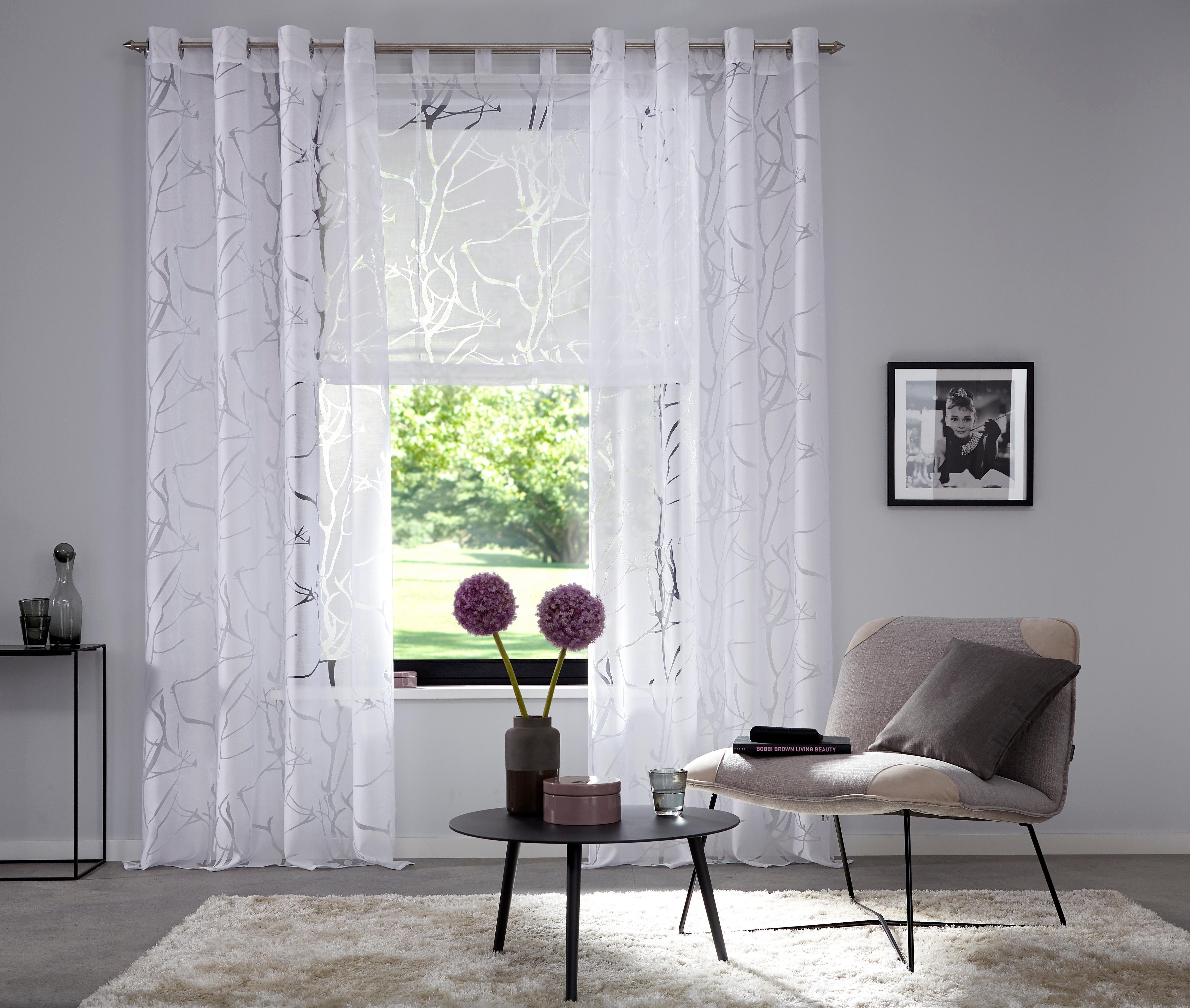 my home Romeins rolgordijn ANNA Halftransparant, etskant, viscose (1 stuk)