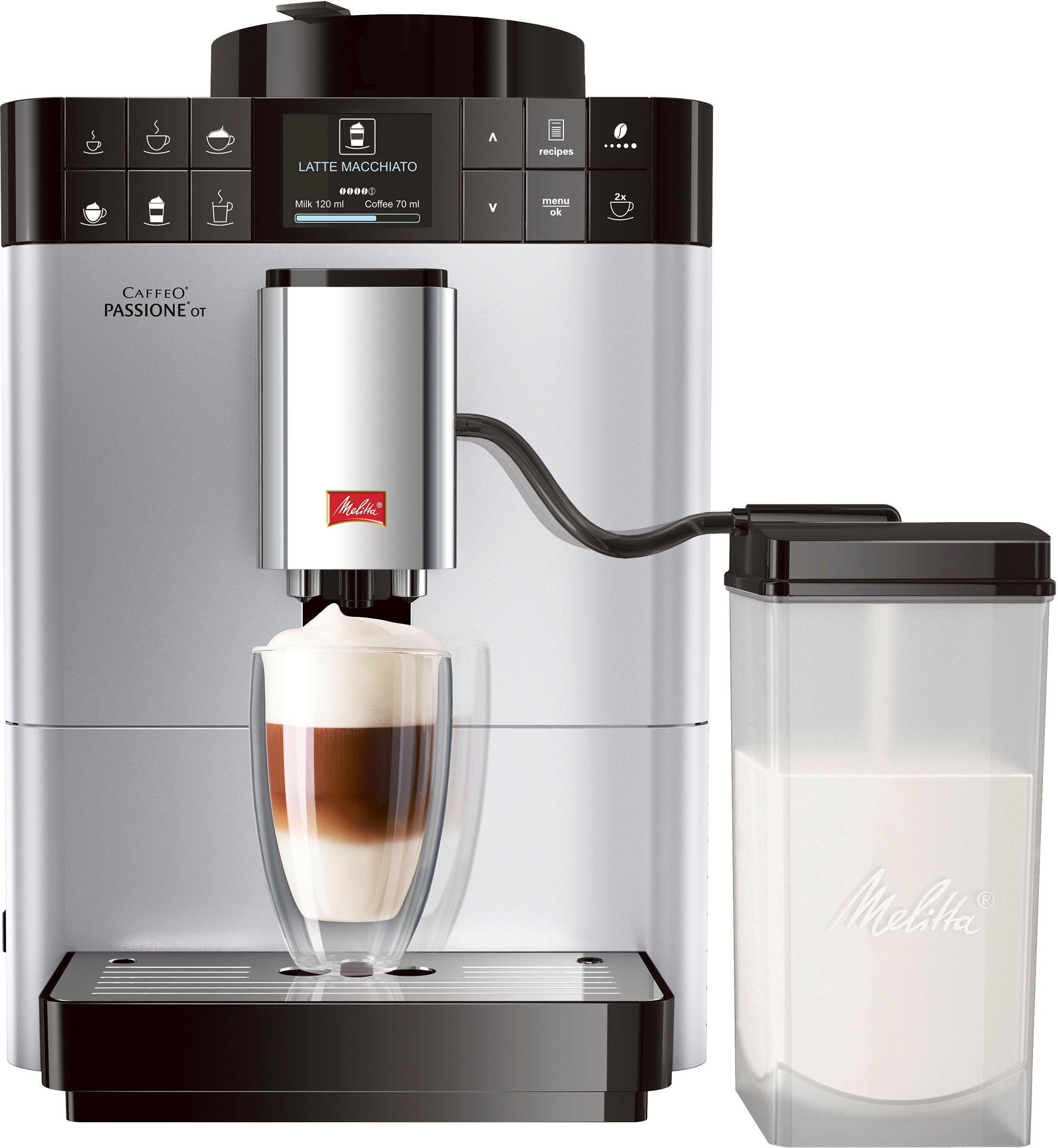 Melitta Volautomatisch koffiezetapparaat Passione® One Touch F53/1-101, zilverkleur, One-touch-functie , per kopje precies de juiste hoeveelheid versgemalen bonen
