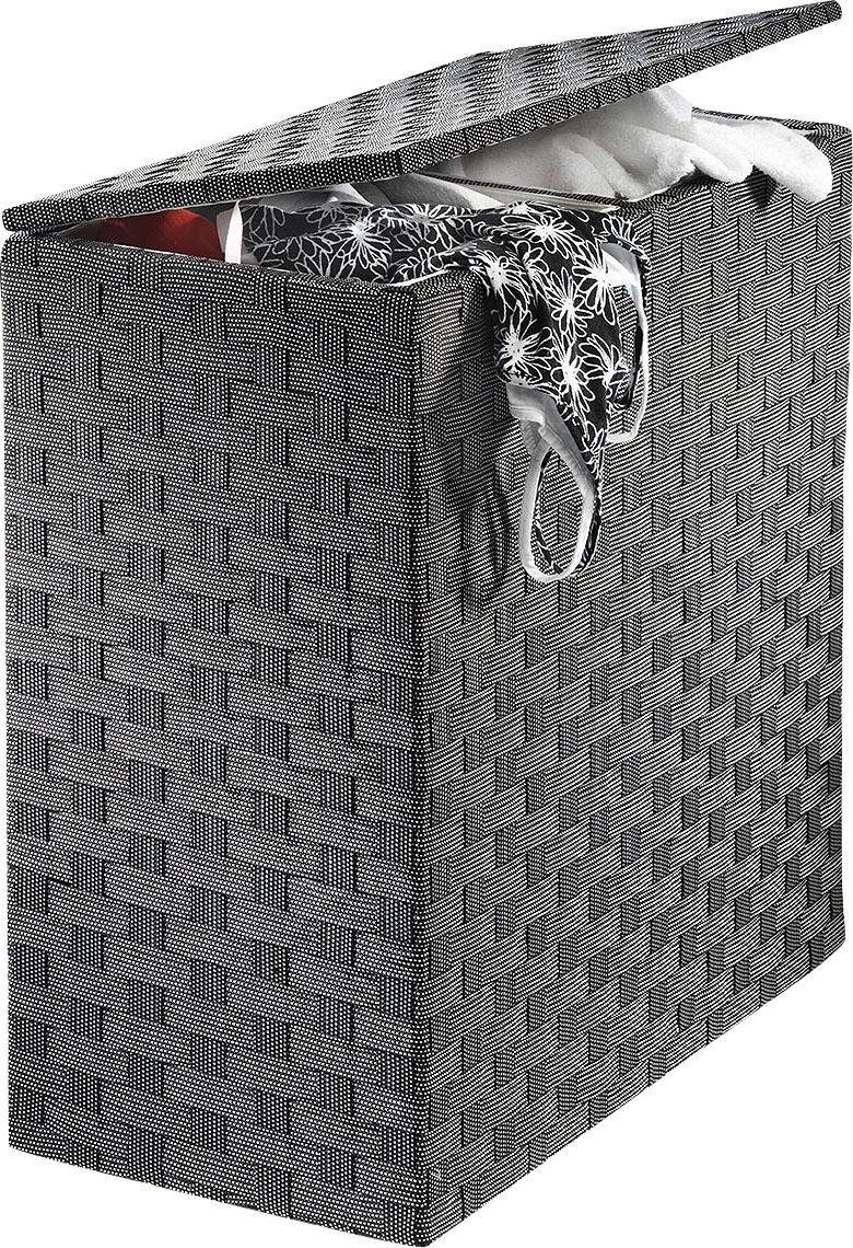 locker Wassorteerder met scharnierend deksel wasmanden zwart