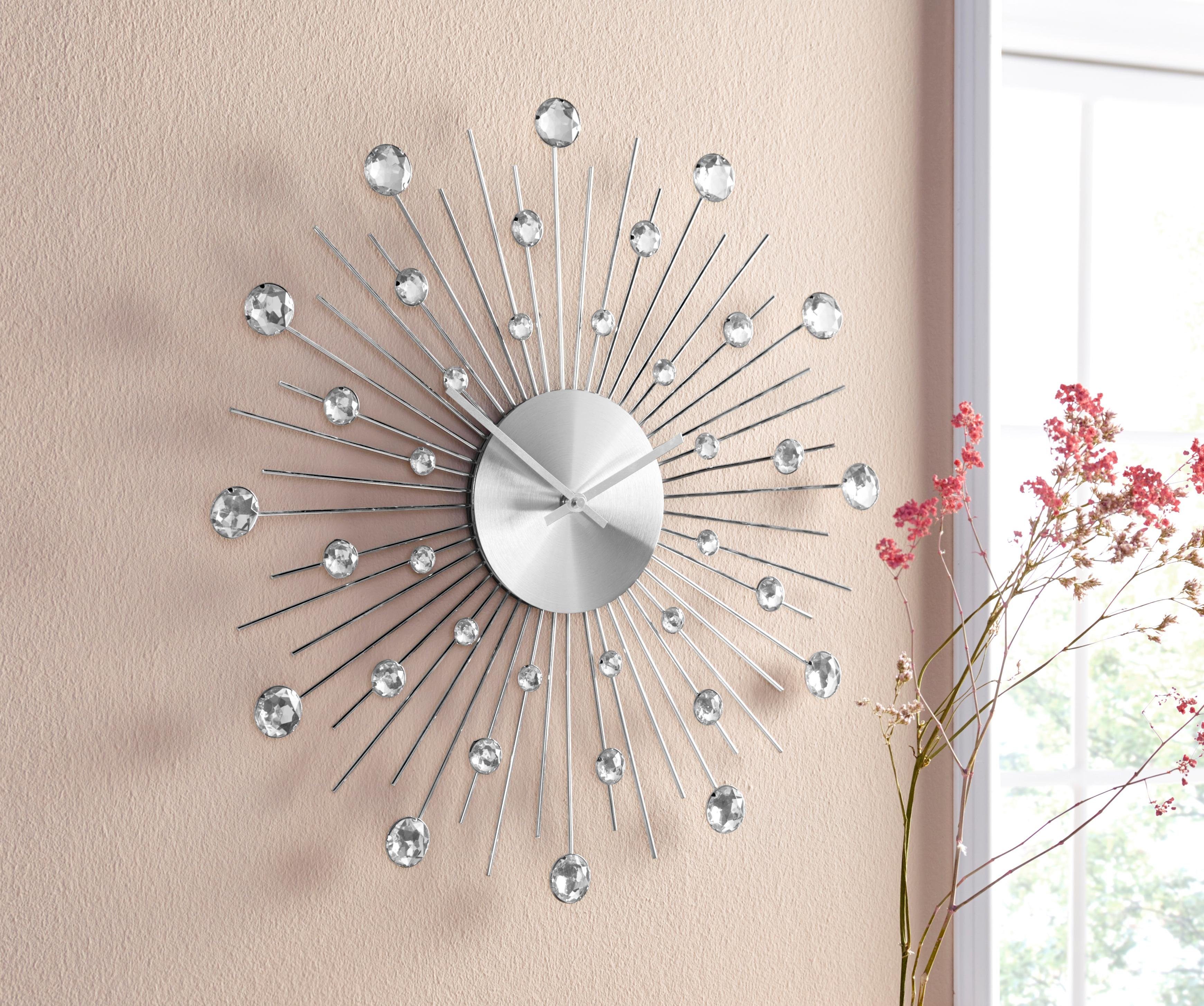 Leonique Wandklok "Universe" XXL, rond, ø 50 cm, met siersteentjes, ideaal in de woonkamer (1-delig)