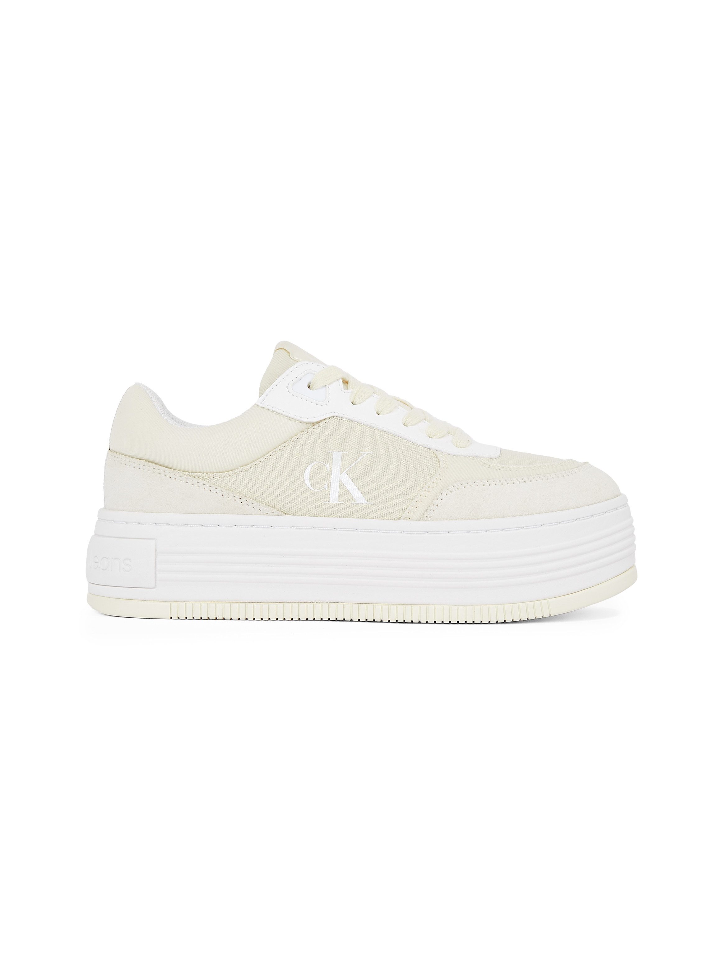 Calvin Klein Plateausneakers BOLD FLATF LOW MIX MG MEDIA veterschoenen, vrijetijdsschoen, lage schoen met zijlogo