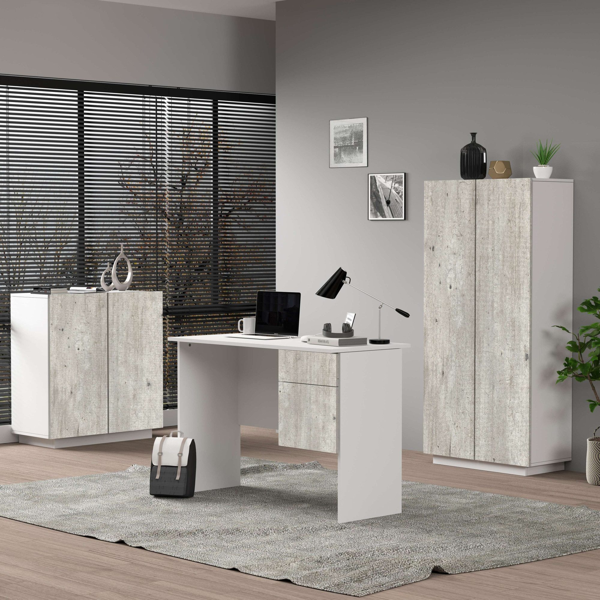 INOSIGN Archiefkast Coro, Multifunctionele kast, Bureaukast met 2 deuren & verstelbare legplanken, hoogte 86 of 166 cm, made in italy